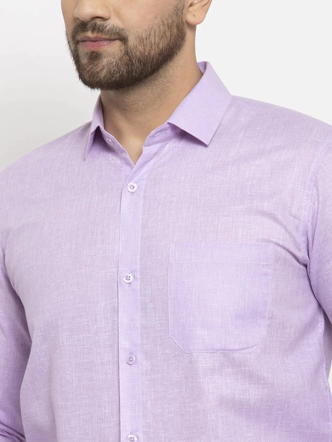 Men's Purple Dobby Solid Formal Shirts - Taantav