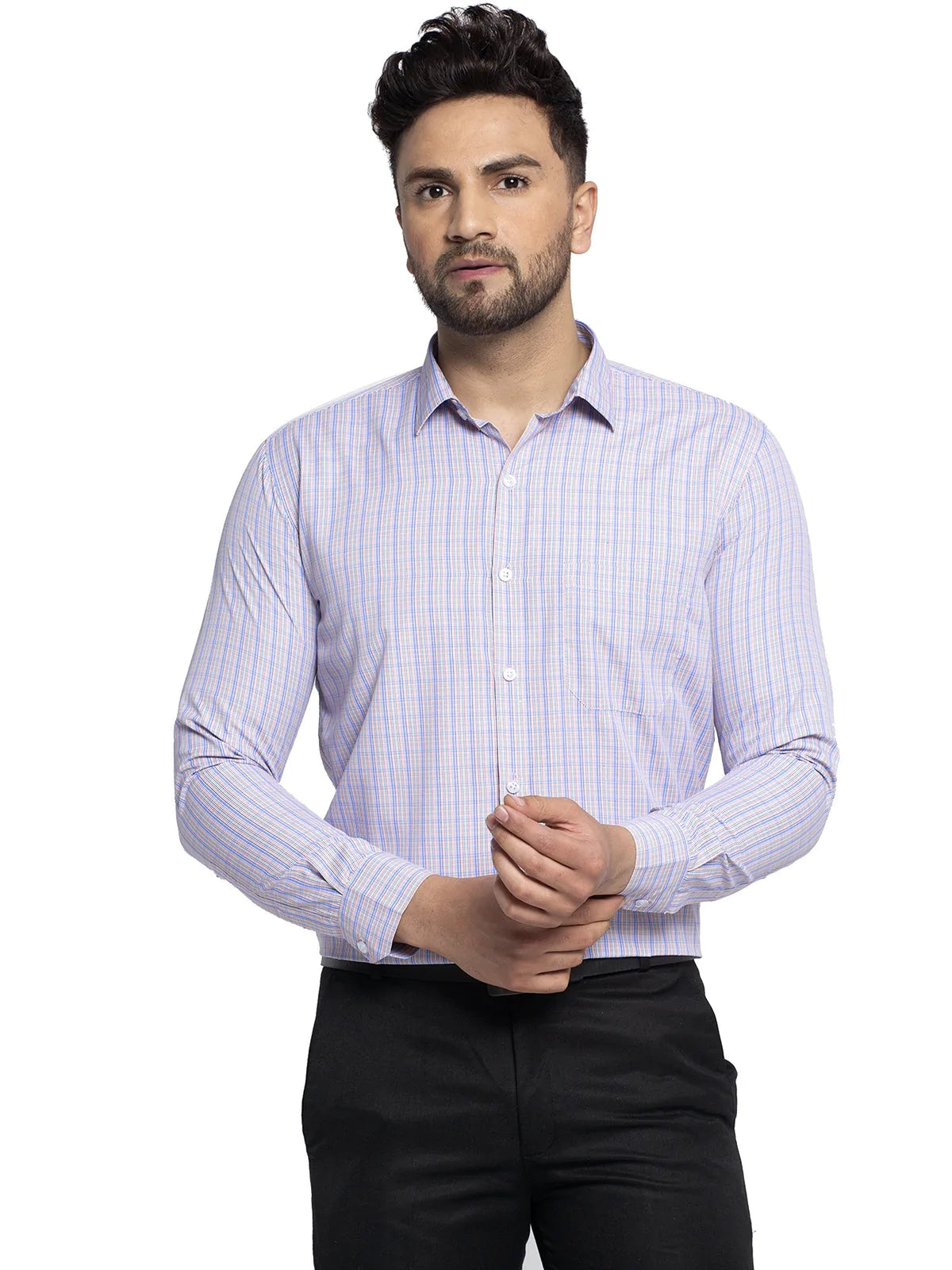 Men's Multi Cotton Checked Formal Shirt's - Taantav