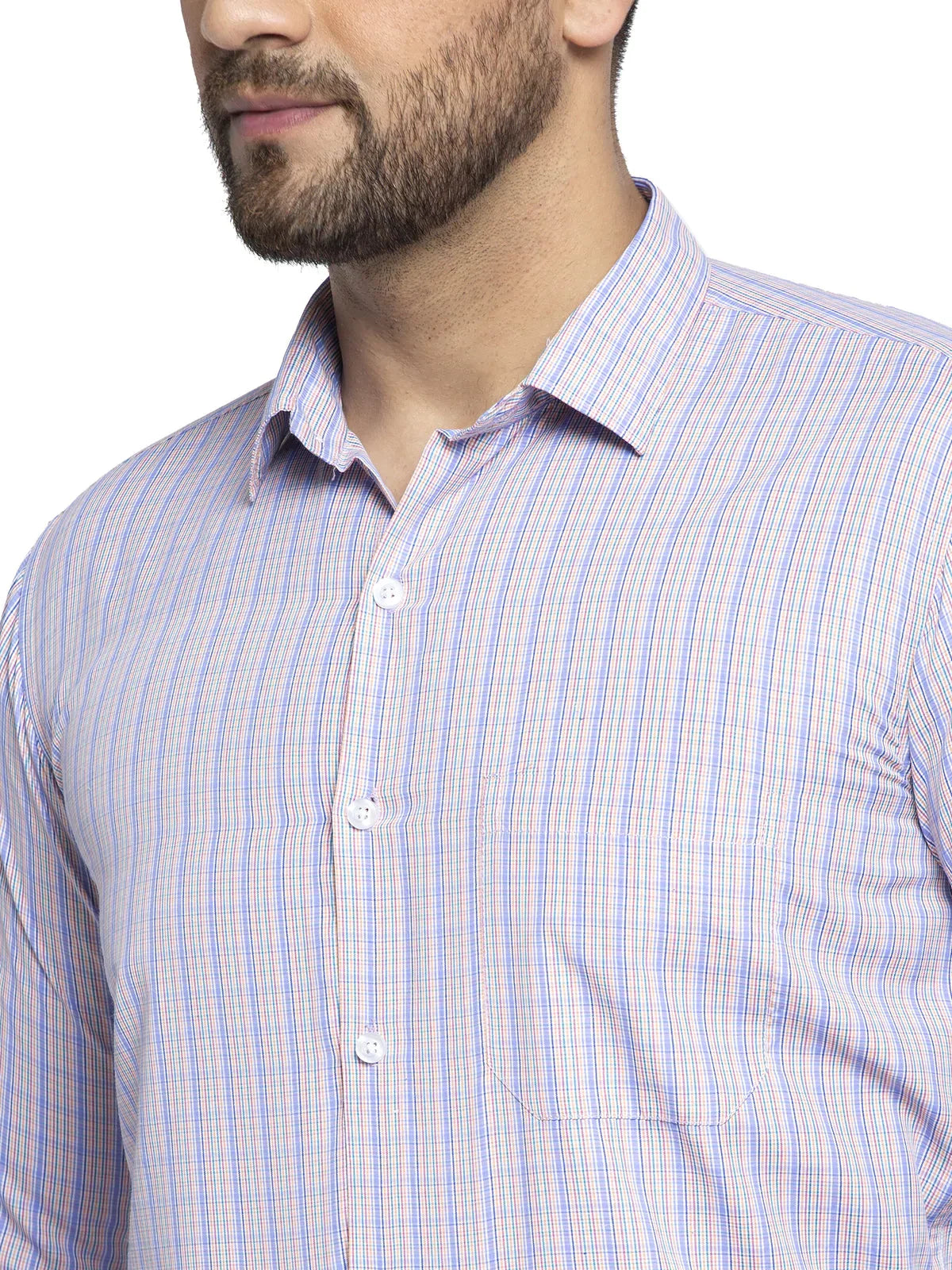 Men's Multi Cotton Checked Formal Shirt's - Taantav