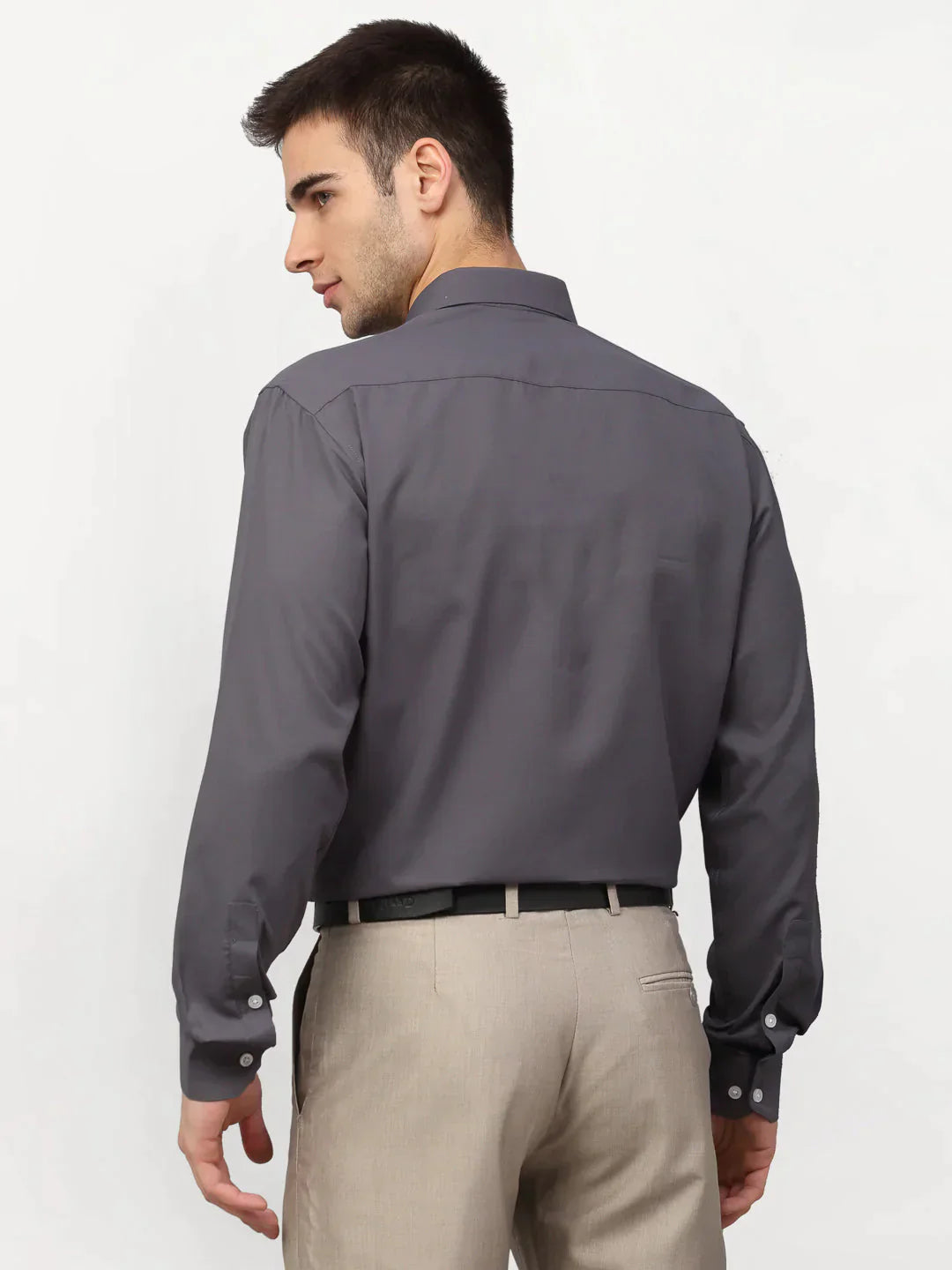 Men's Grey Solid Formal Shirts - Taantav