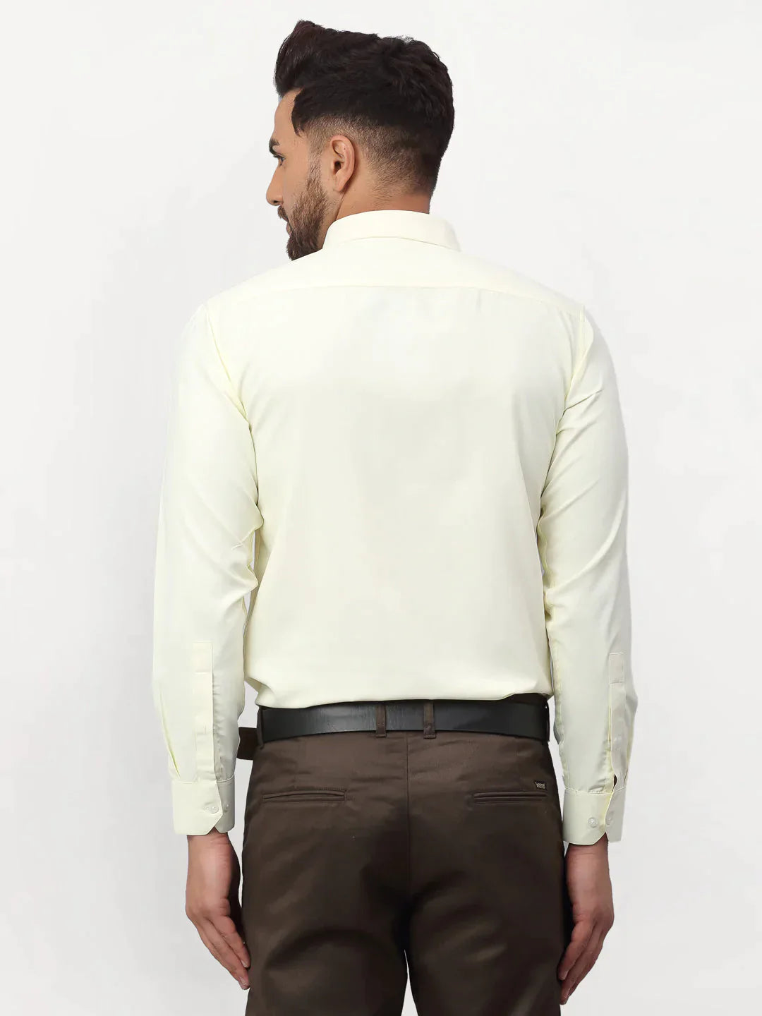 Men's Yellow Solid Formal Shirts - Taantav