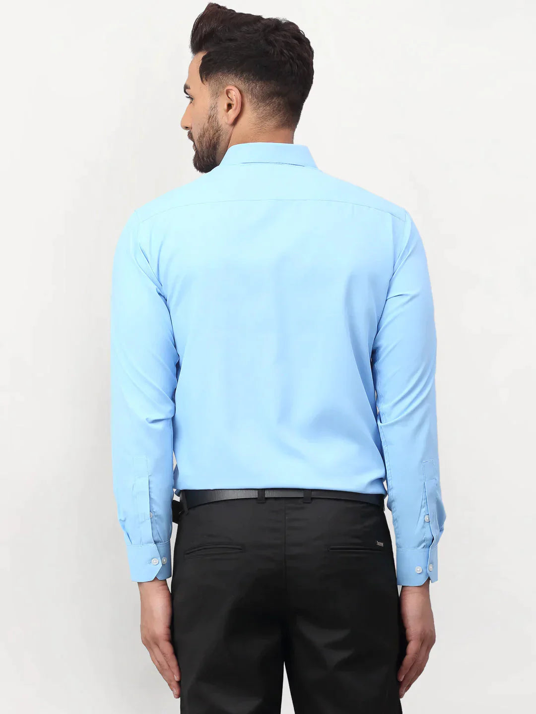 Men's Blue Solid Formal Shirts - Taantav