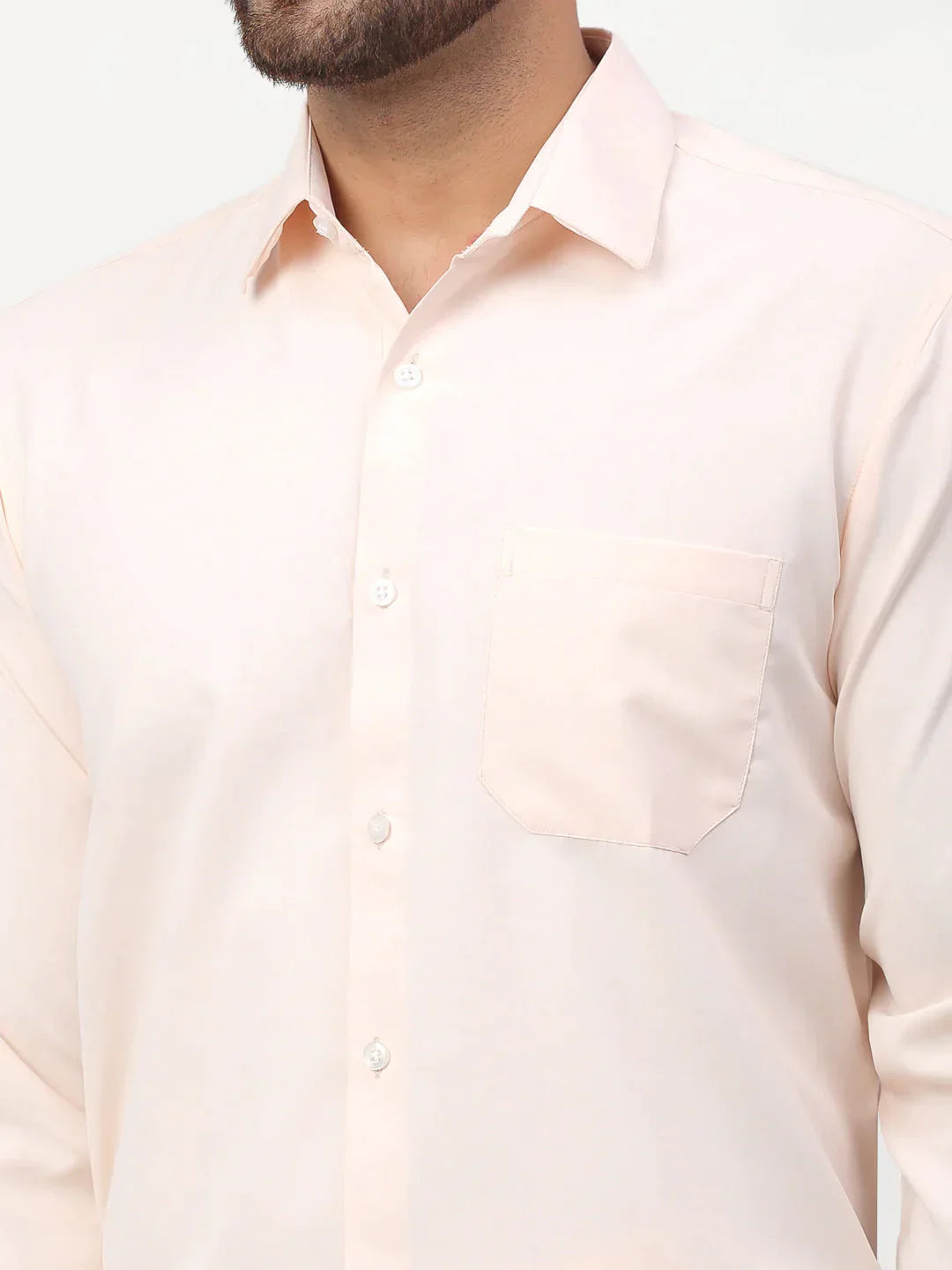 Men's Peach Solid Formal Shirts - Taantav