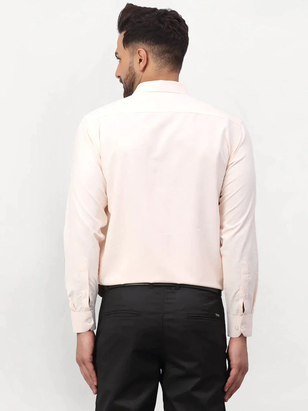 Men's Peach Solid Formal Shirts - Taantav