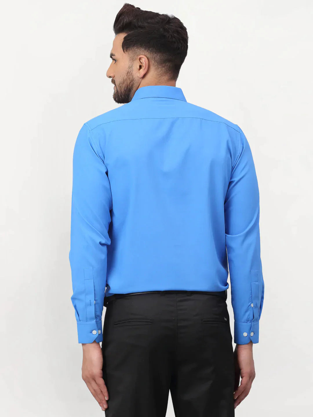 Men's Blue Solid Formal Shirts - Taantav