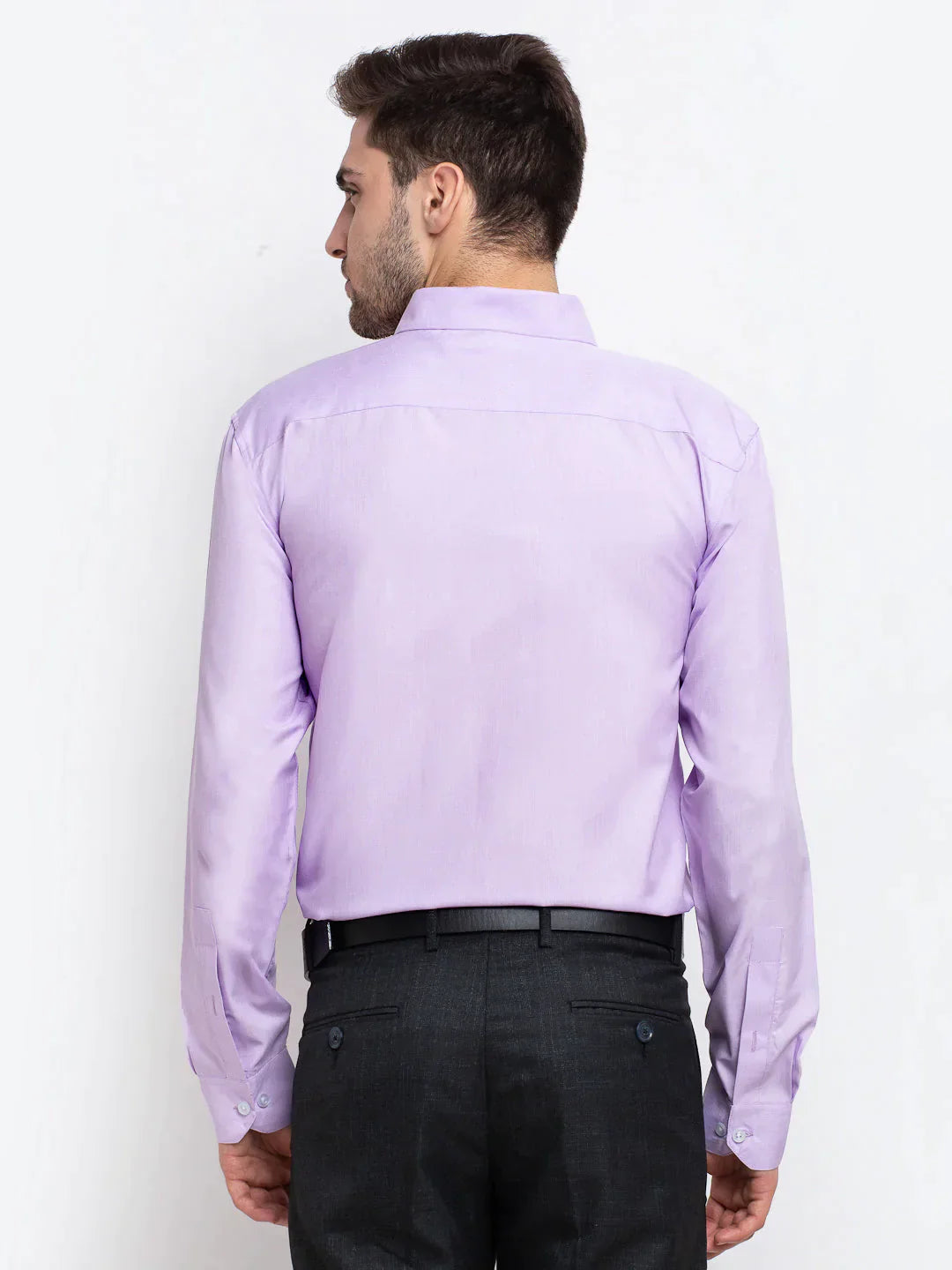 Men's Purple Button Down Collar Cotton Formal Shirt - Taantav