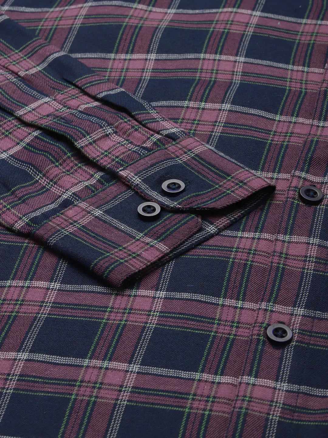 Men's Pink Formal Cotton Checked Shirt - Taantav