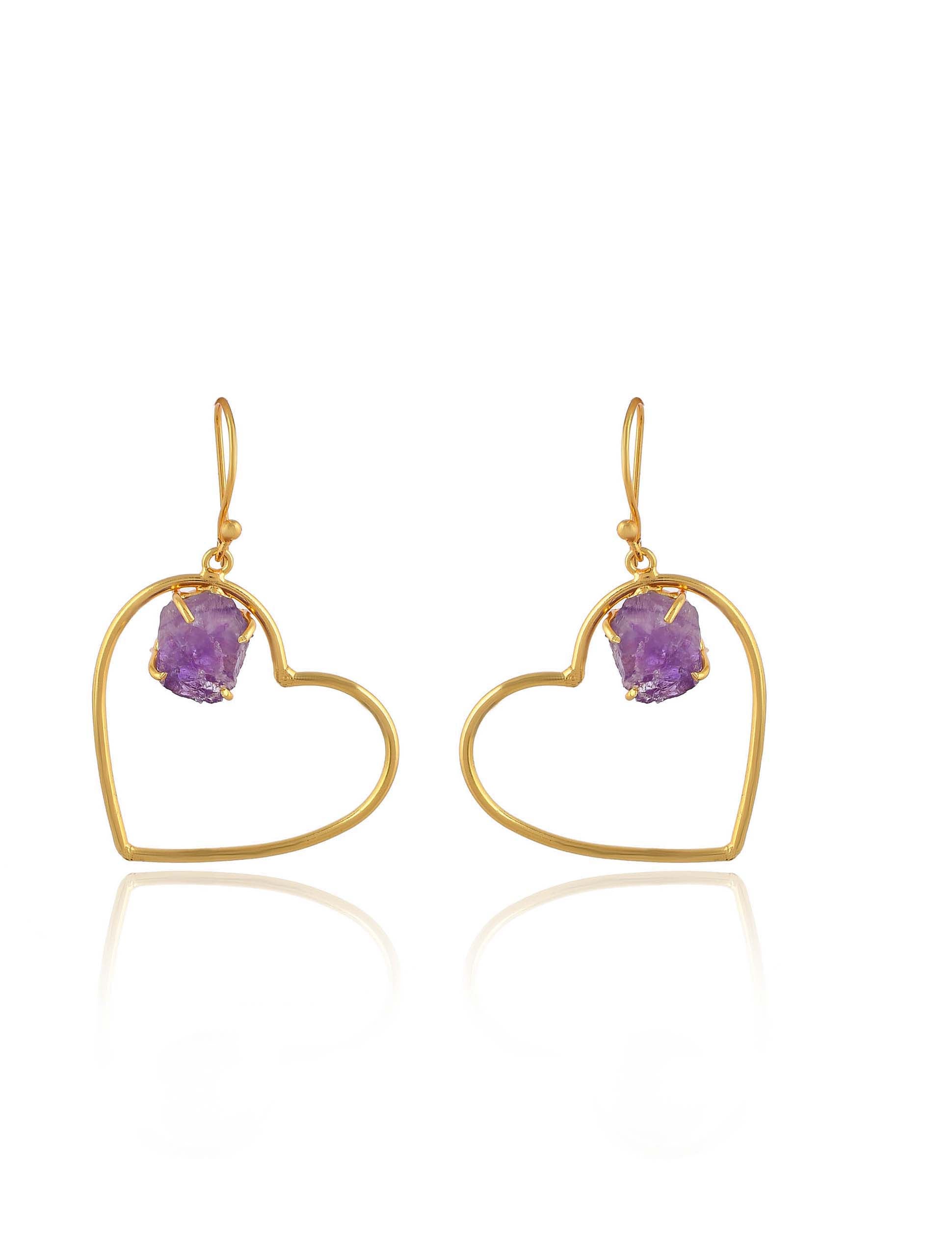 Women's Stone-In-Heart Shaped Earrings - Zurii Jewels