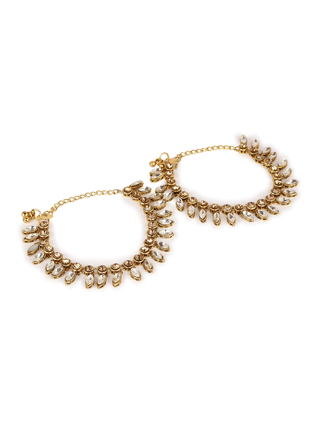Women's/Girls Gold Plated Designer Kundan Anklet for Bridals