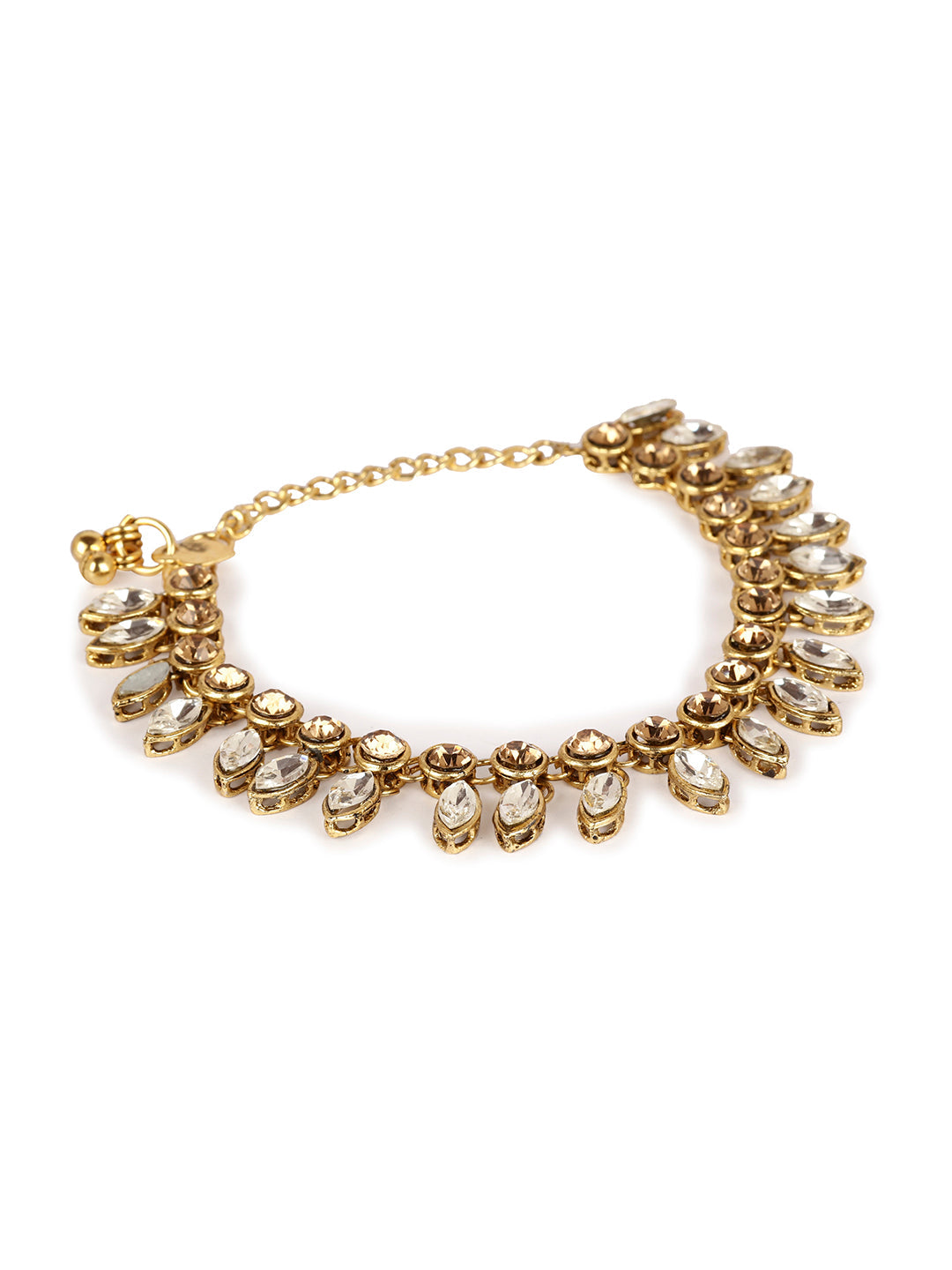 Women's/Girls Gold Plated Designer Kundan Anklet for Bridals
