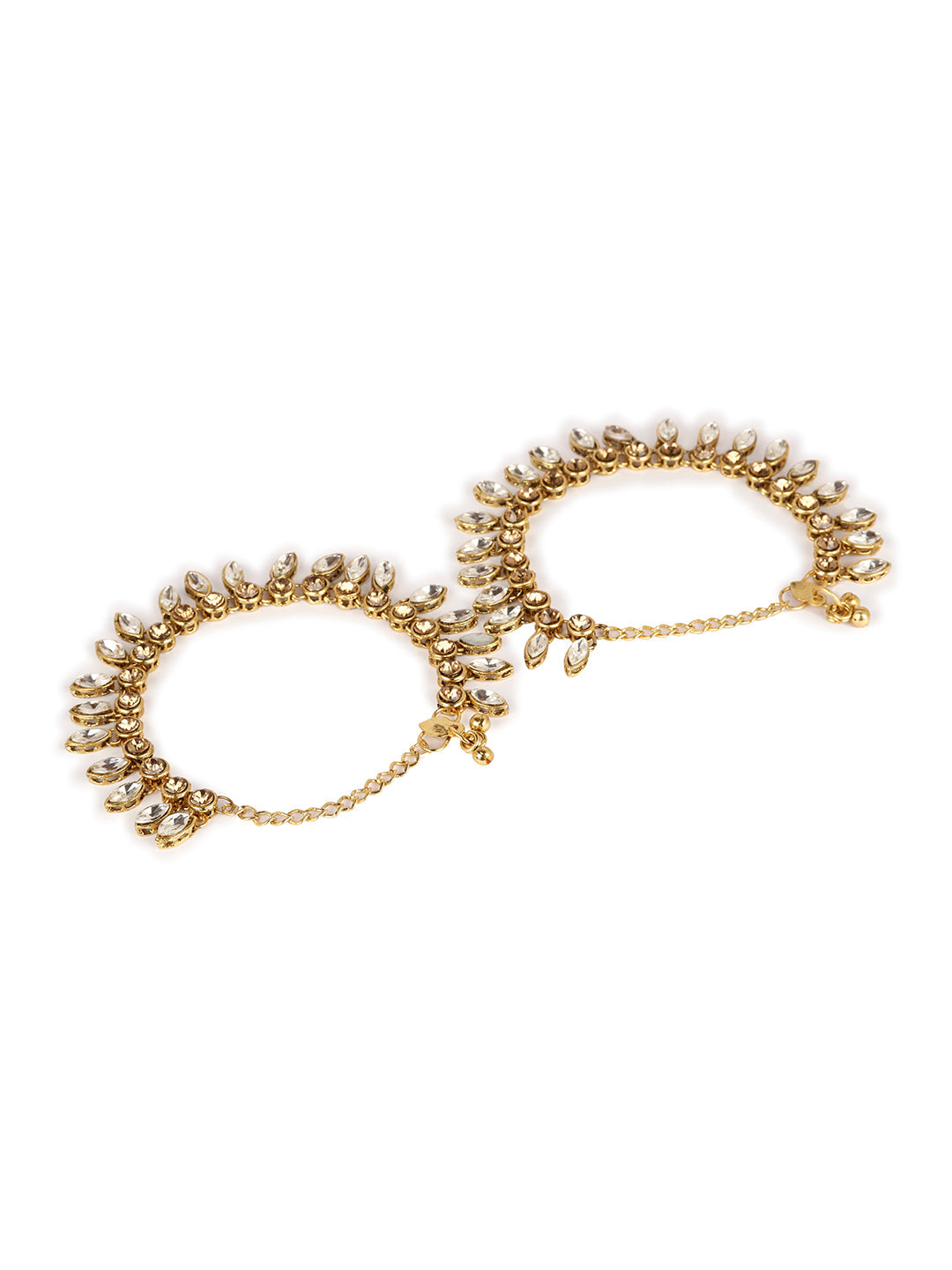 Women's/Girls Gold Plated Designer Kundan Anklet for Bridals