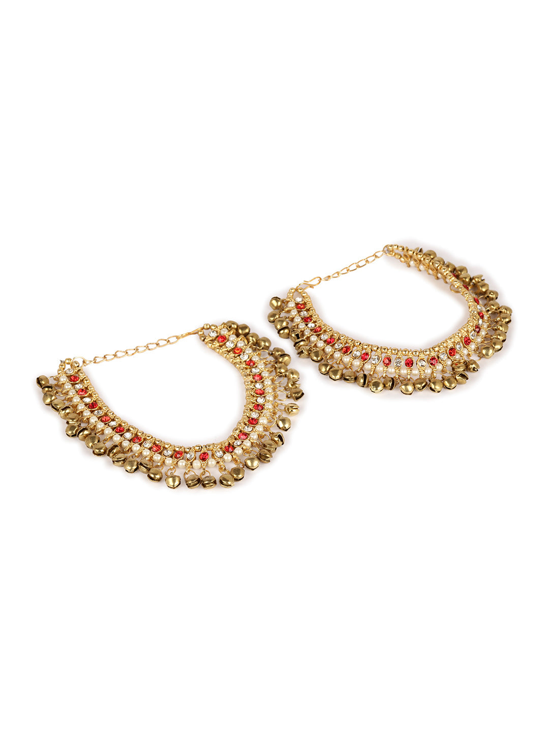 Women's/Girls Gold Plated Designer Kundan Anklet for Bridals
