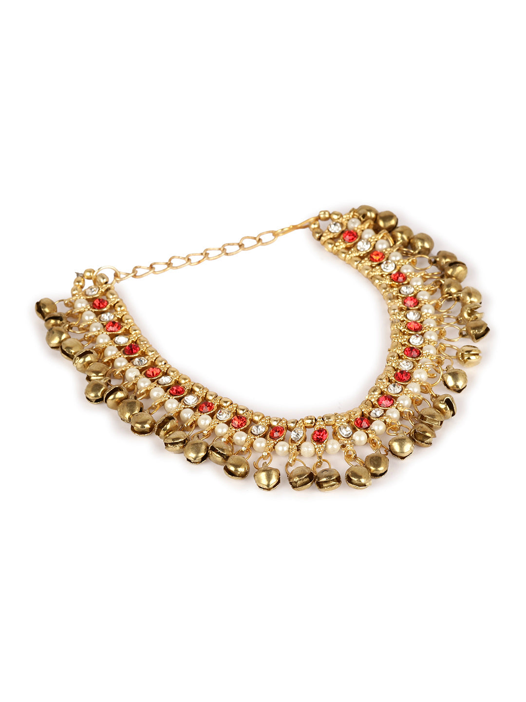 Women's/Girls Gold Plated Designer Kundan Anklet for Bridals