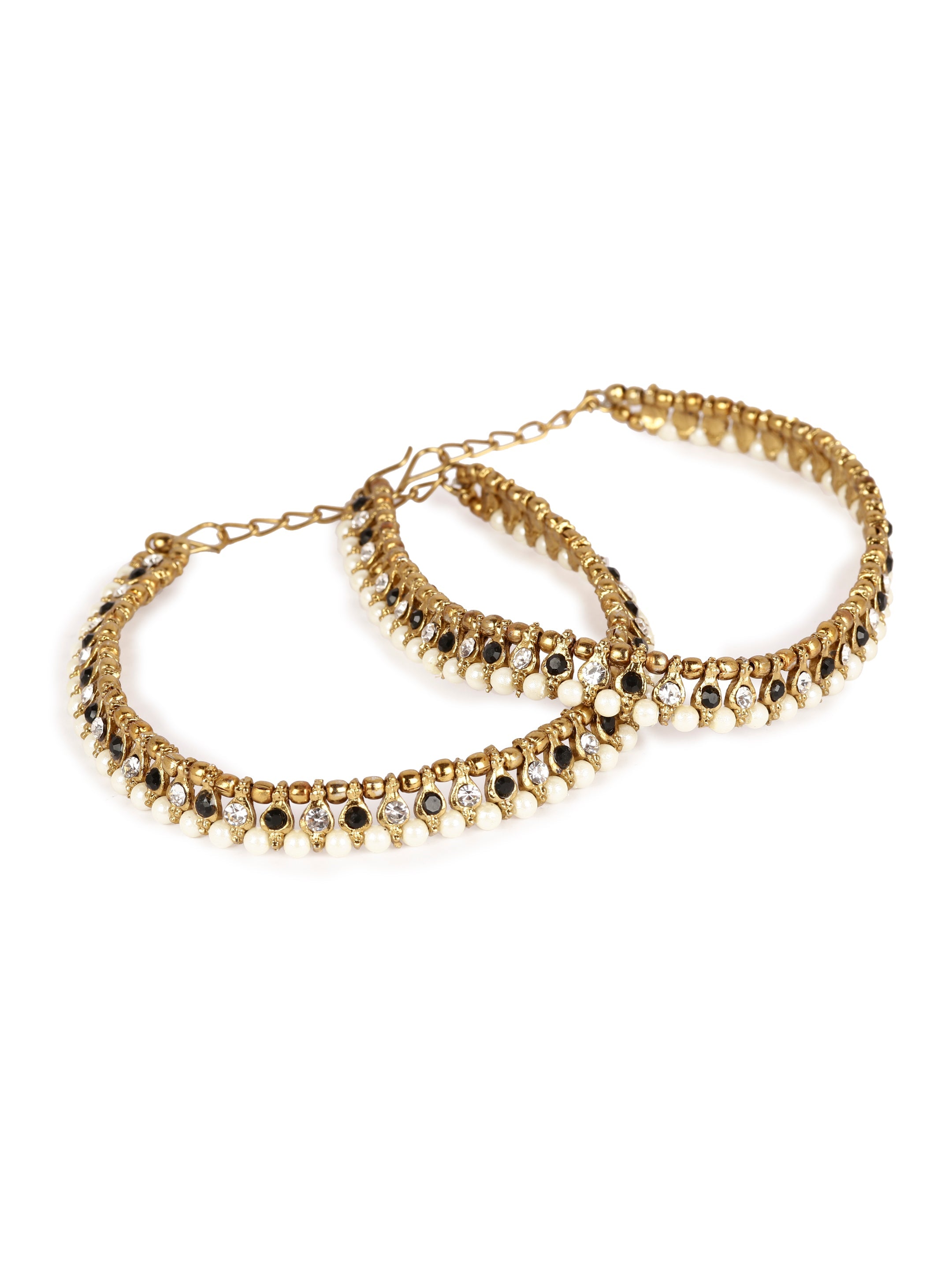 Women's/Girls Gold Plated Designer Kundan Anklet for Bridals