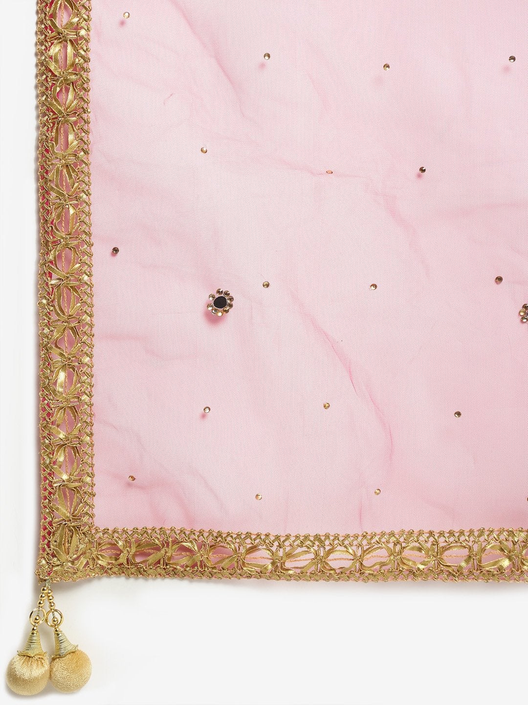 Women Dark Pink Georgette Banarsi Anarkali With Leggings & Dupatta by Anokhera