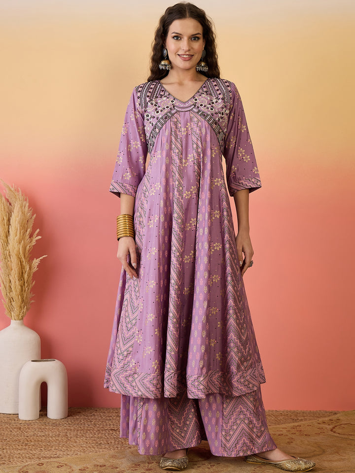 Women's Women Embroidered Anarkali Kurta Set With Dupatta