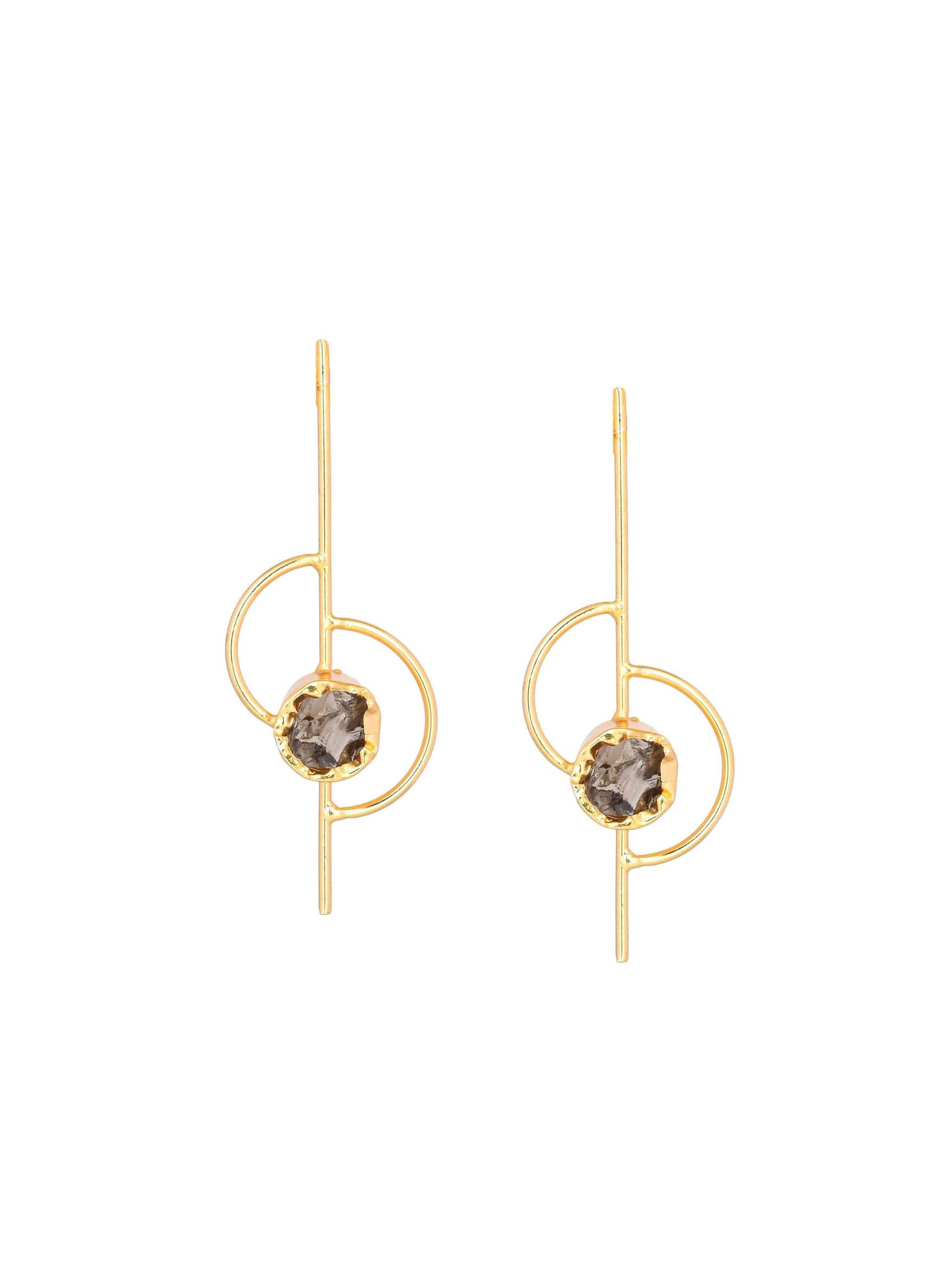 Women's Asymmetric Stone Studded Earring