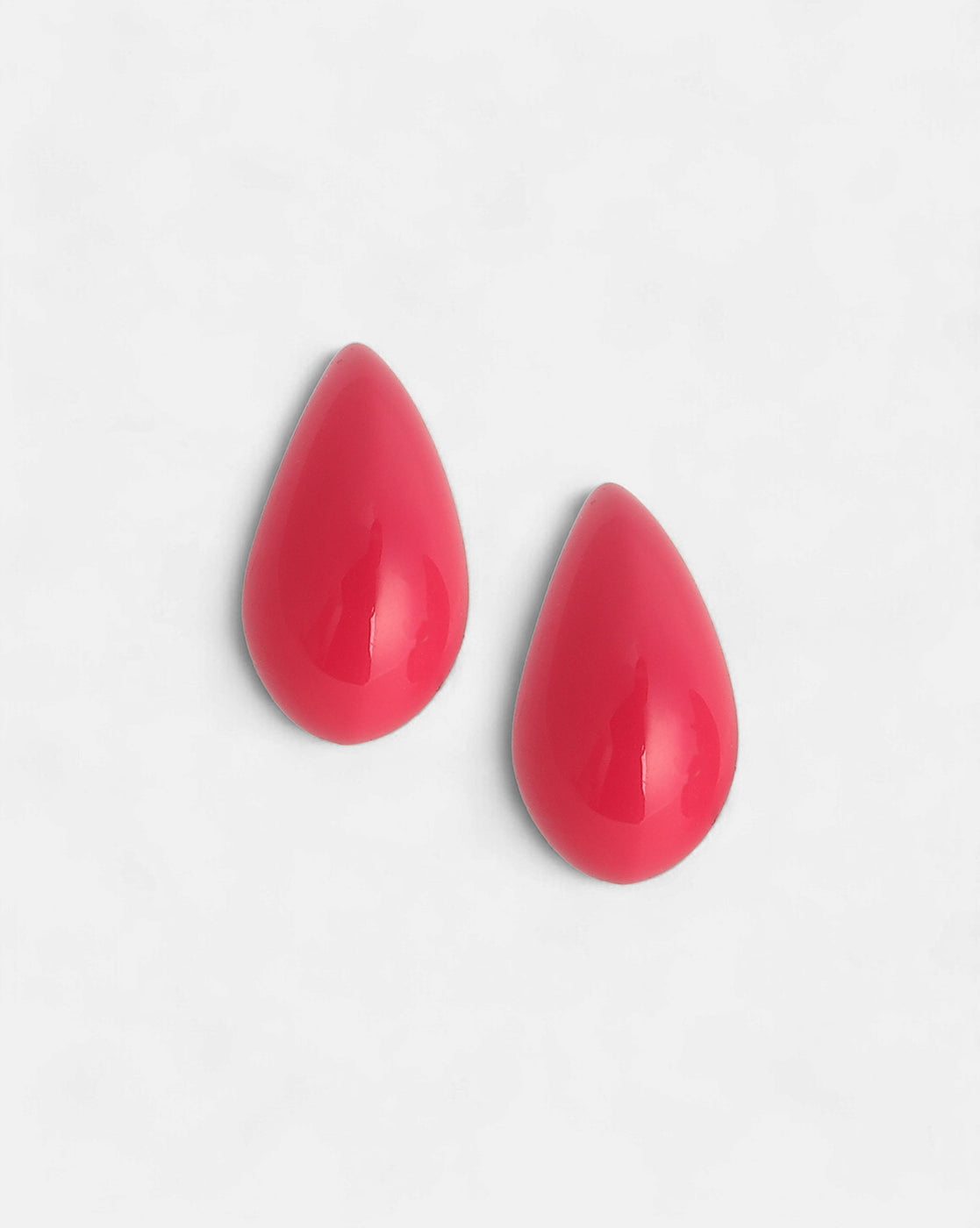 Women's Hot Pink Brass Earrings - Sohi