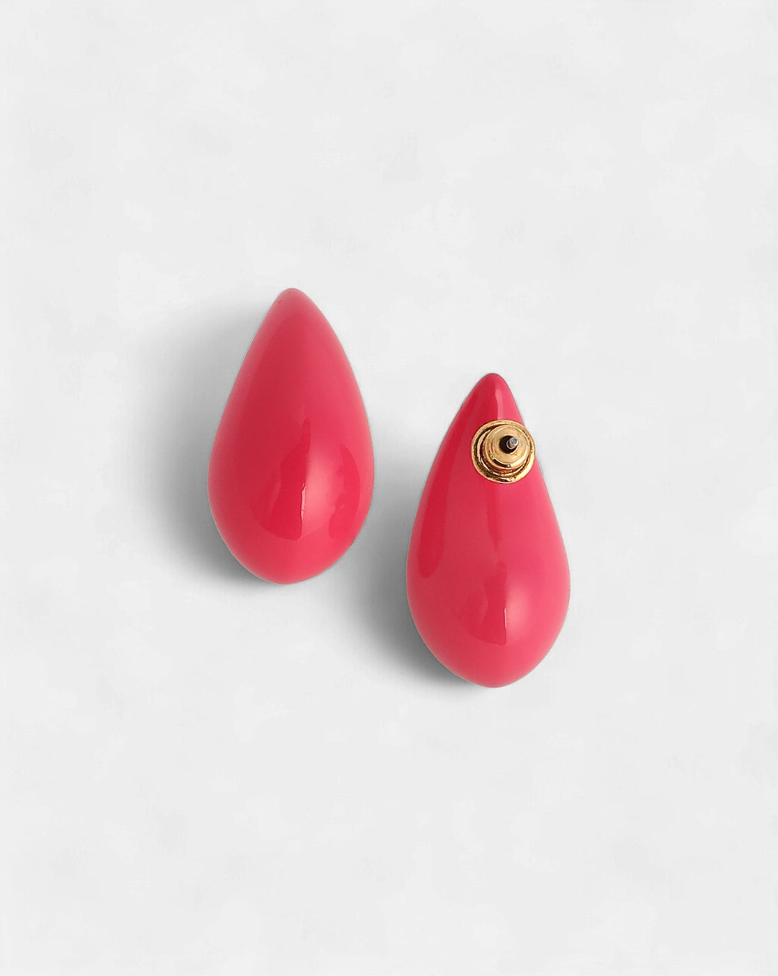 Women's Hot Pink Brass Earrings - Sohi