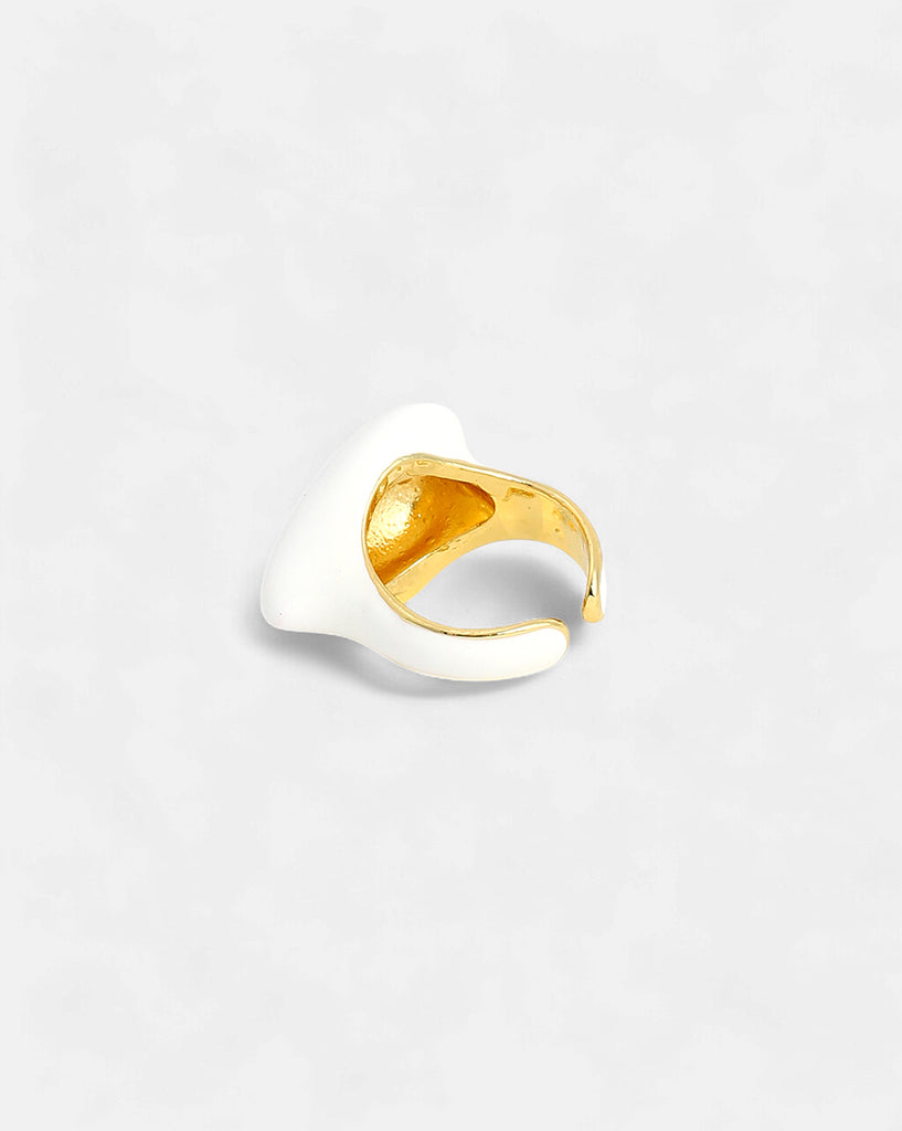 Women's Daisy White Plated Ring