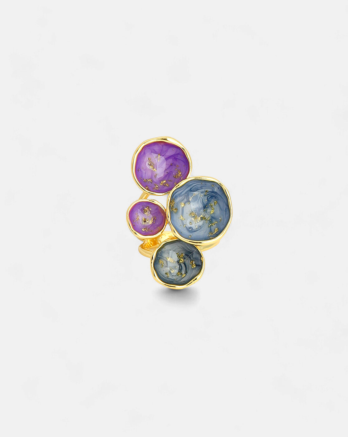 Women's Navy Blue & Amerthyst Purple Plated Ring - Sohi