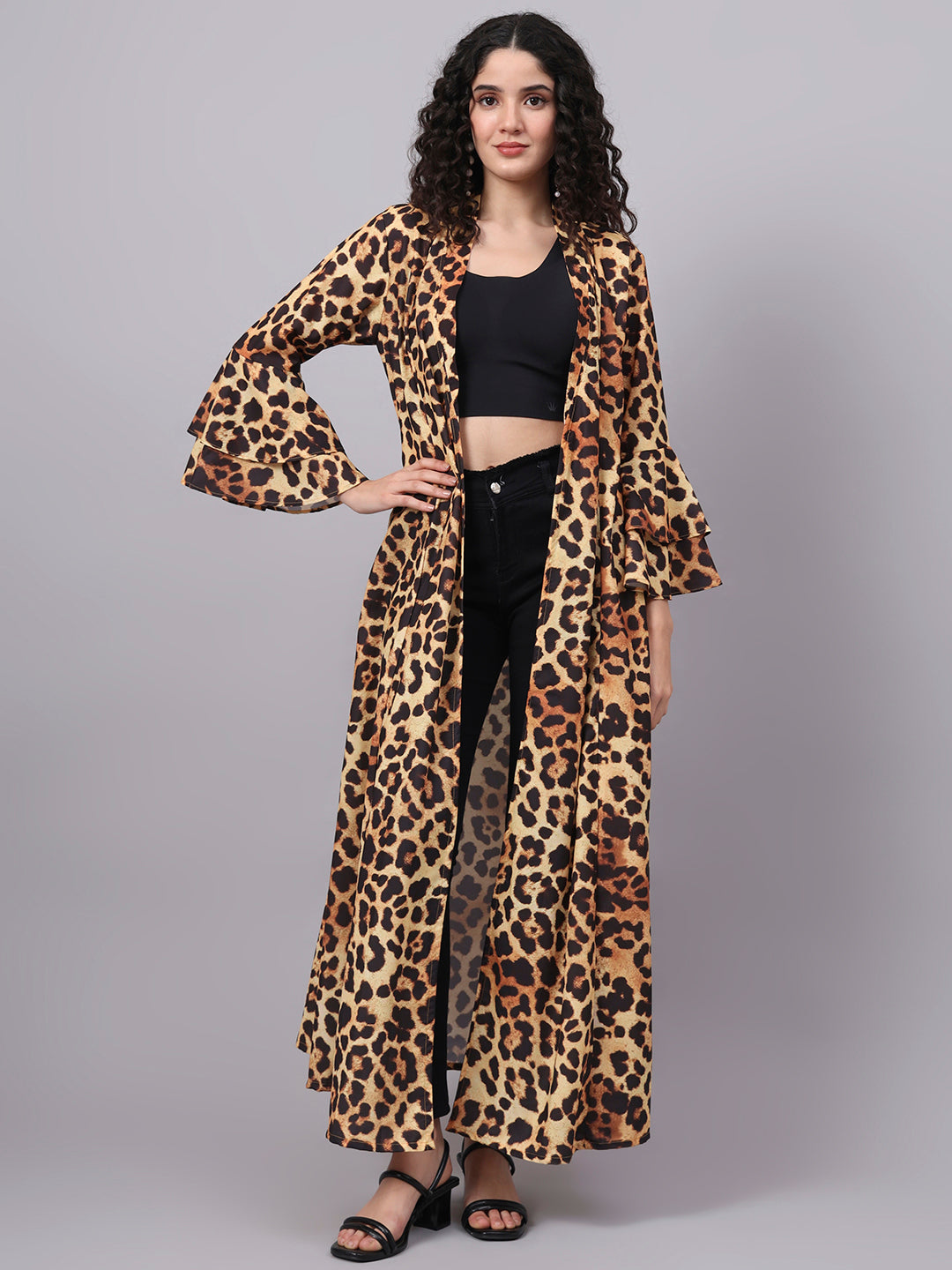 Women's Brown With Leopard Print S5001