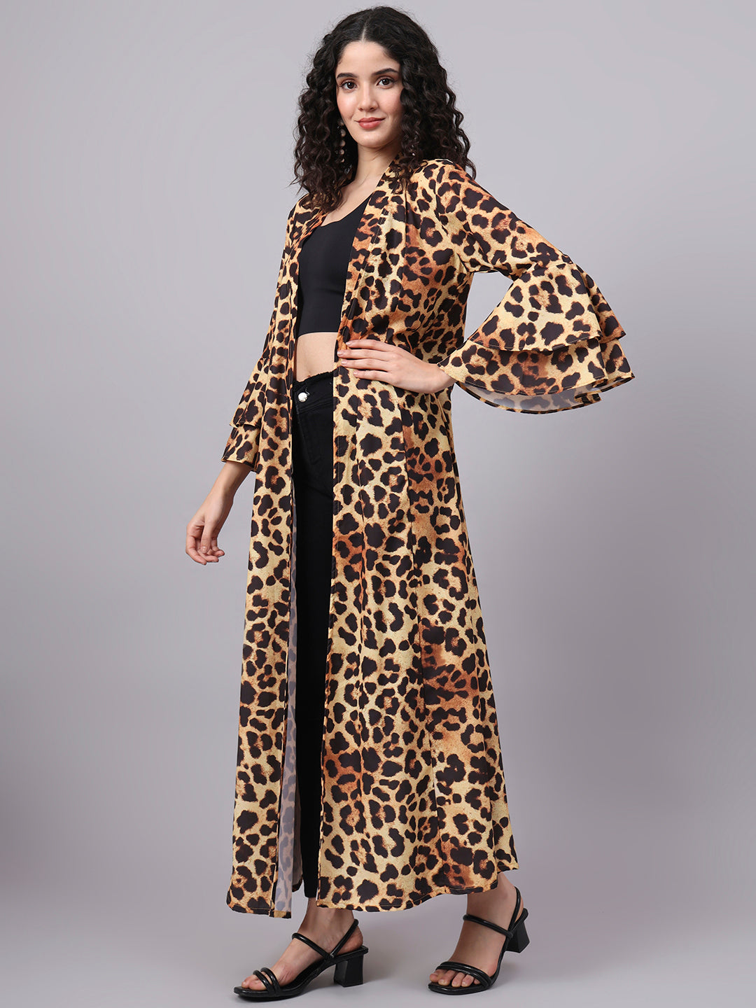 Women's Brown With Leopard Print S5001