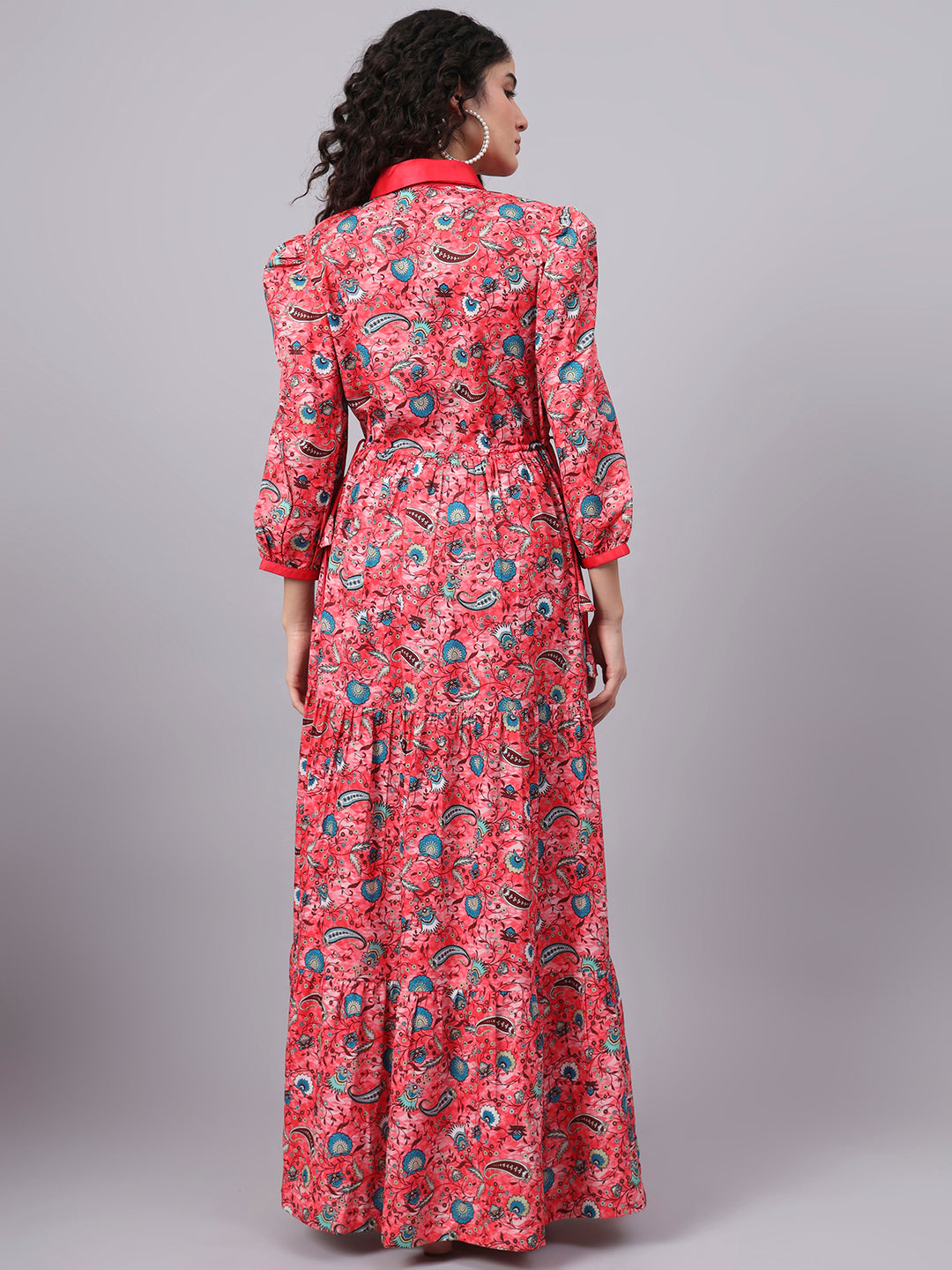 Women's Crepe Printed Full Length Dress S3001