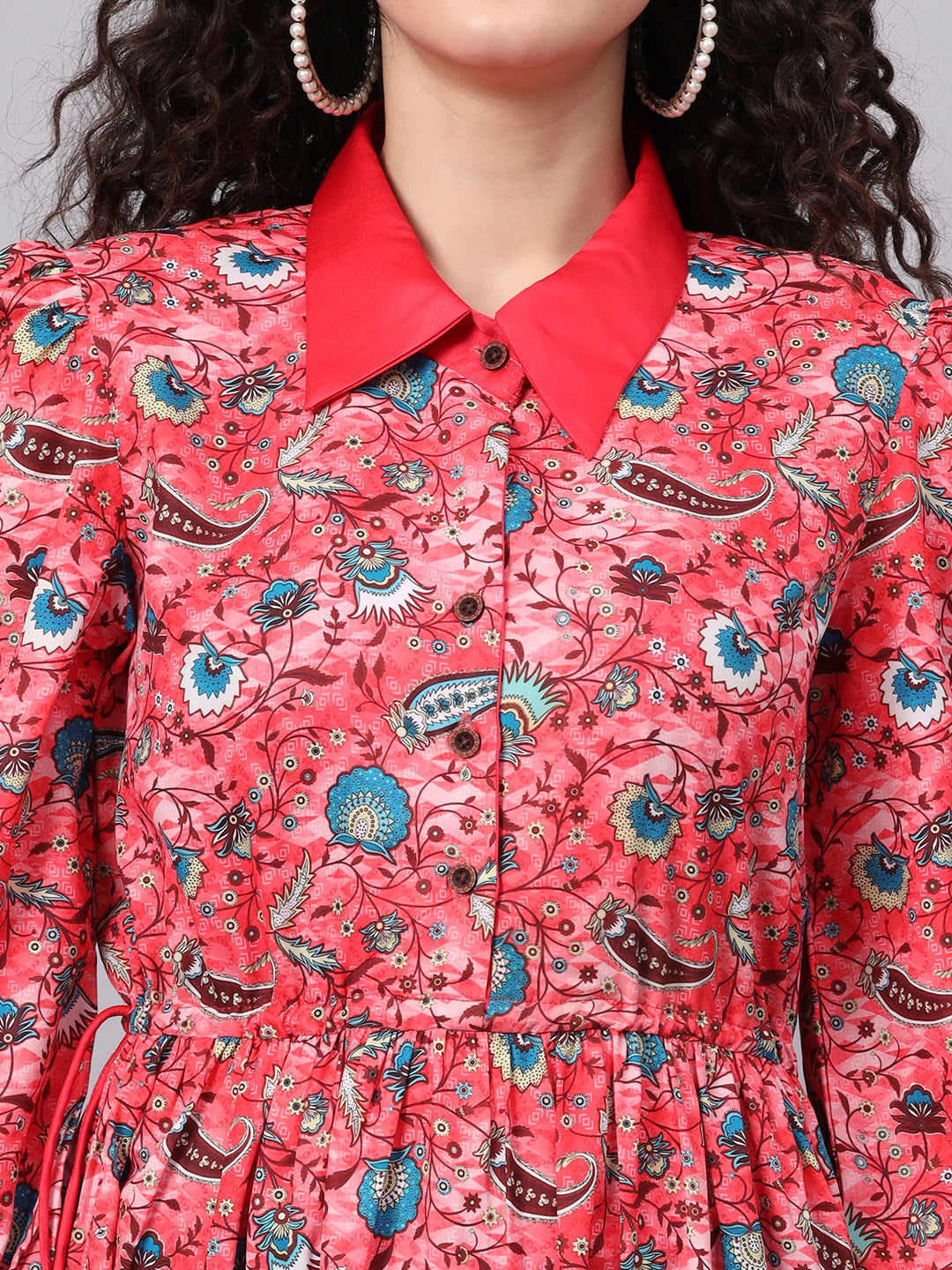 Women's Crepe Printed Full Length Dress S3001