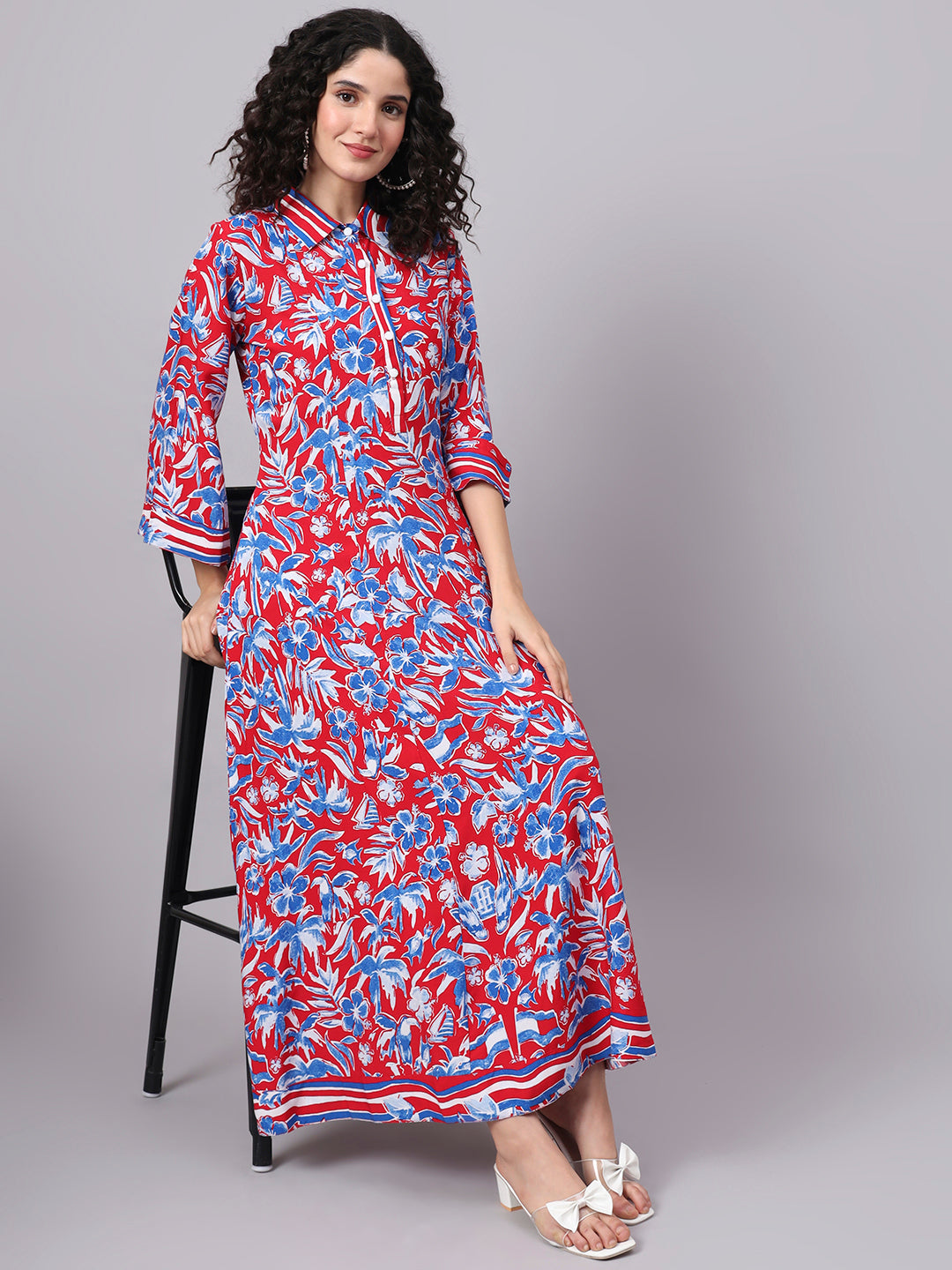 Women's Viscose Rayon Midi Dress S3005