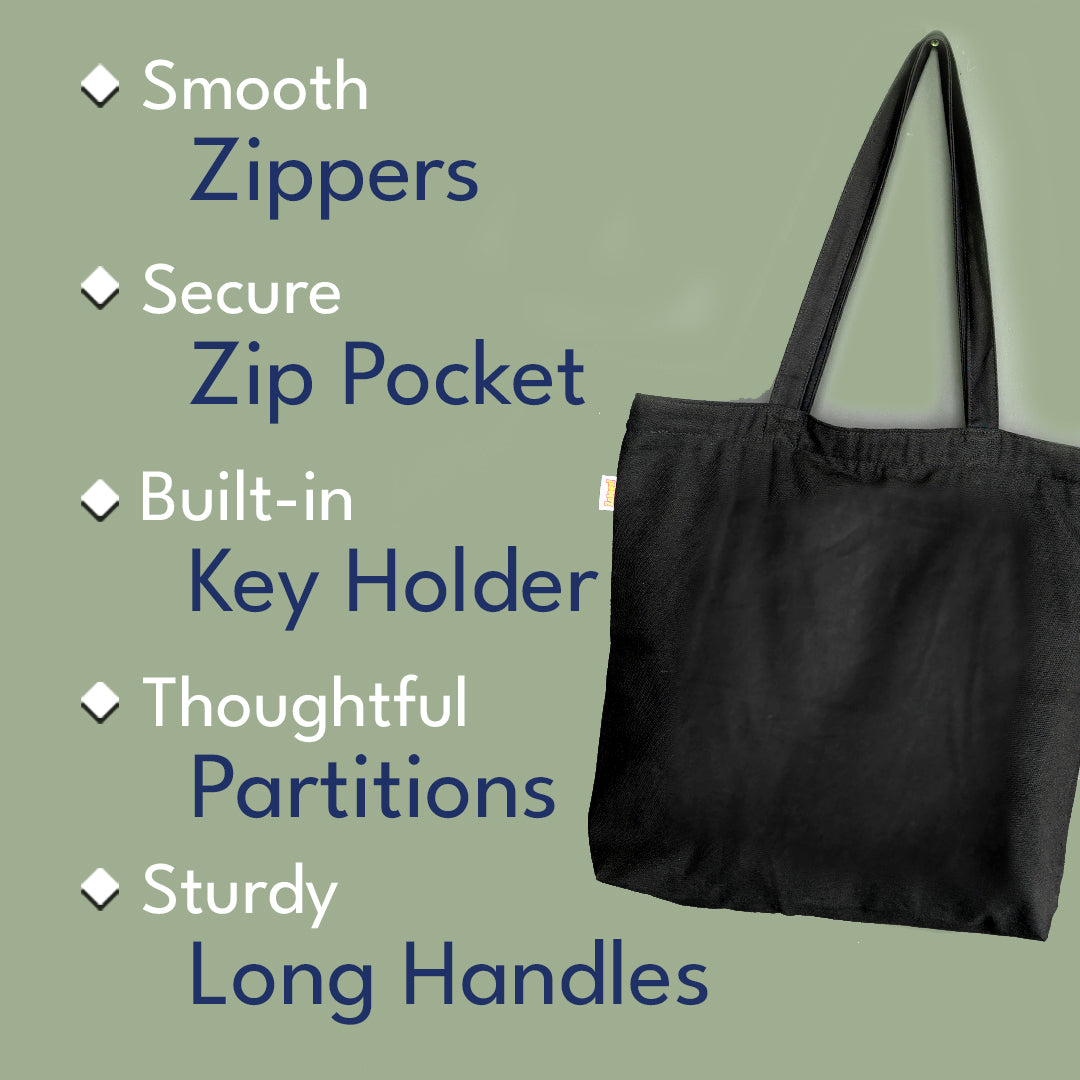 Solid Black -   Tote Bag Max