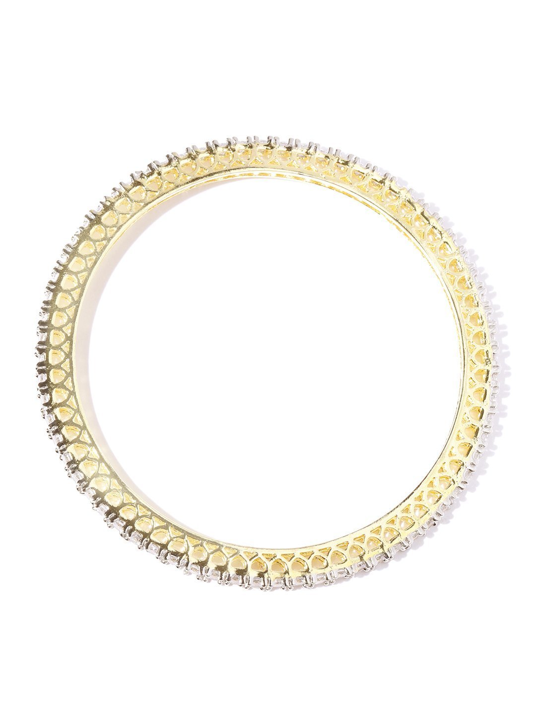 Women's Set Of 2 Gold-Plated American Diamond Studded Bangles