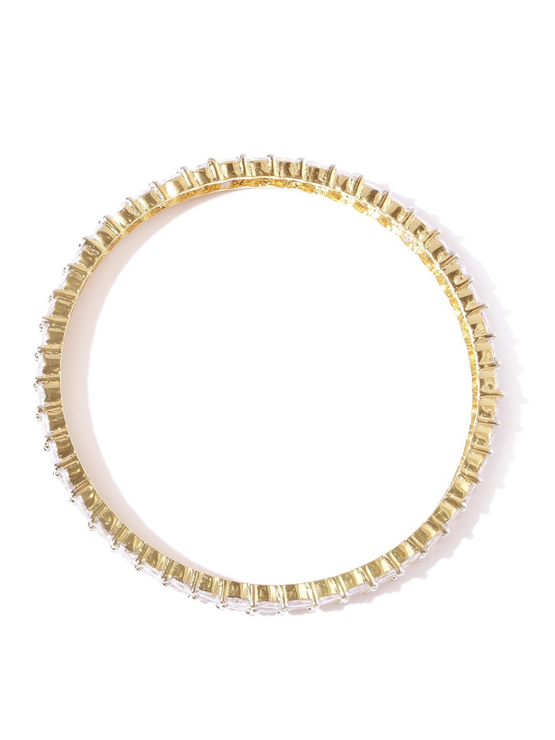 Women's Set Of 2 Gold-Plated American Diamond Studded Bangles