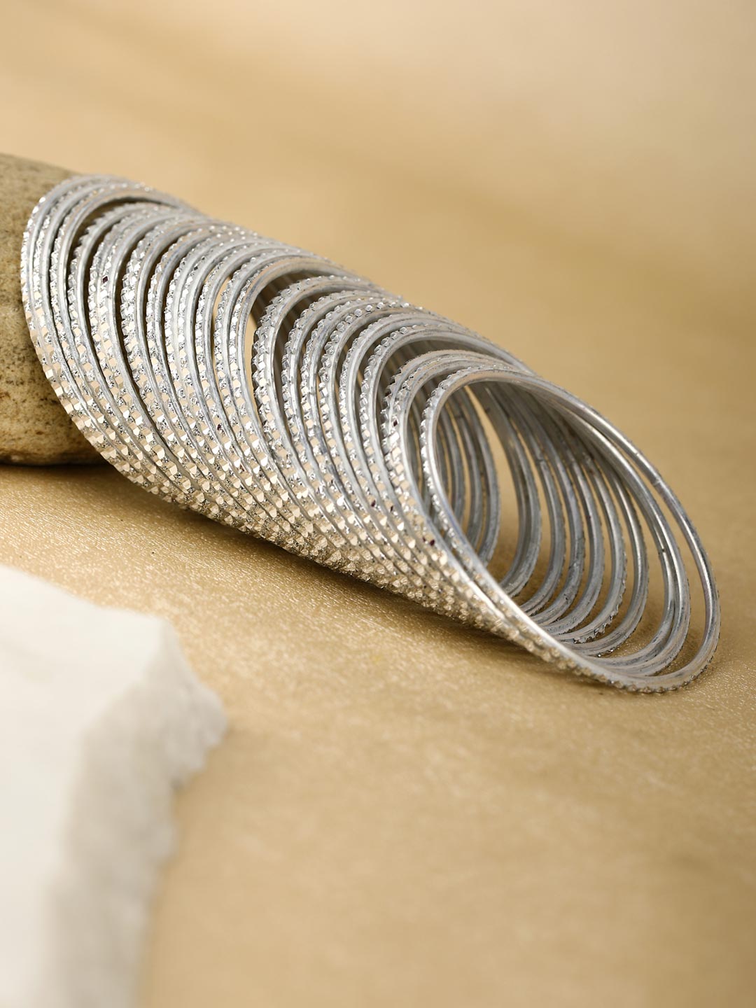 Women's  Set of 24 Silver Color Bangles