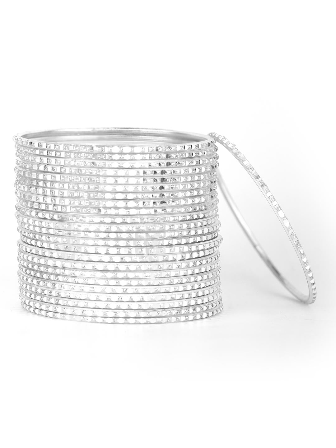 Women's  Set of 24 Silver Color Bangles