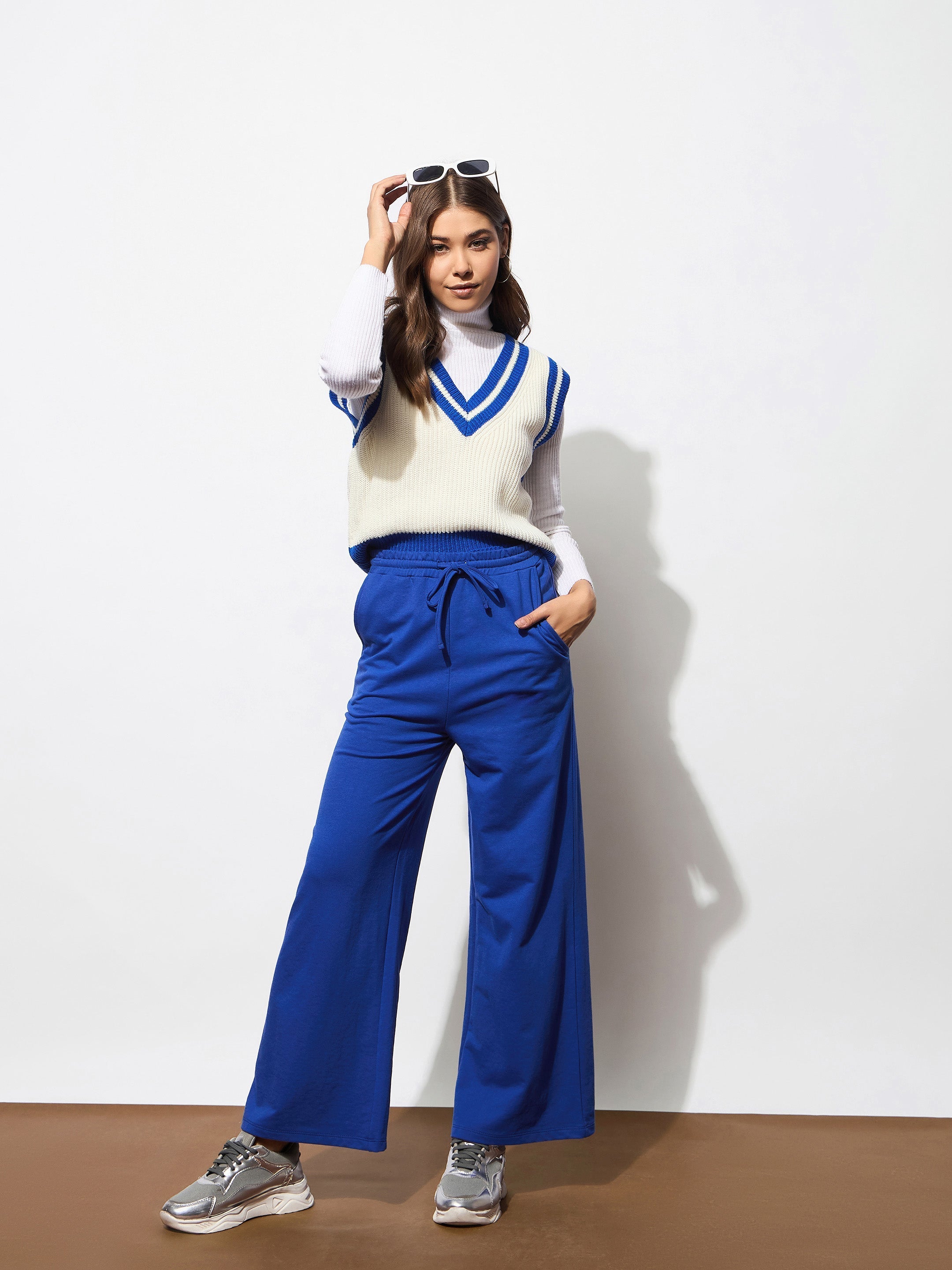 Women's Royal Blue Terry Track Pants