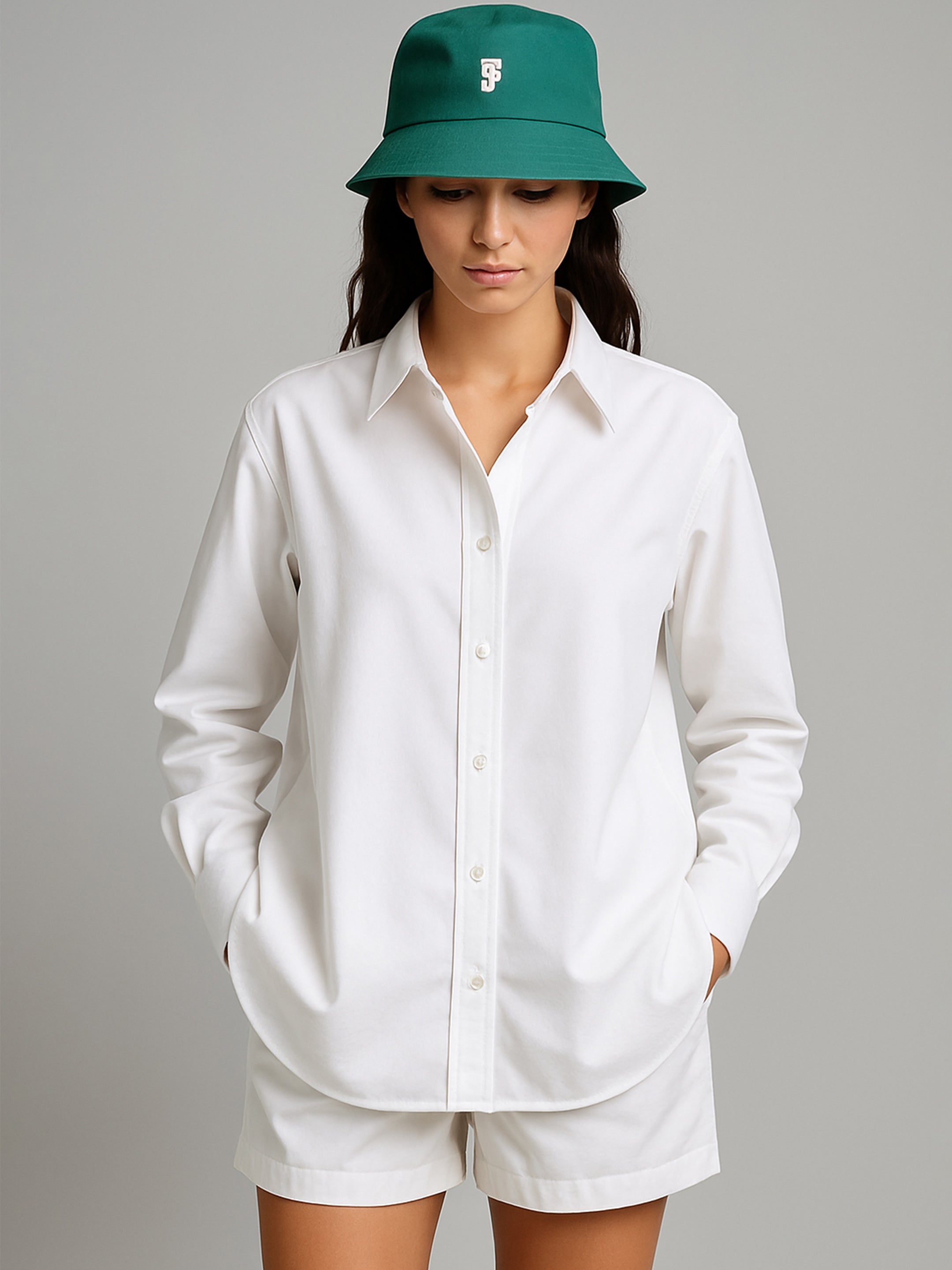 Women's White Poplin Oversized Shirt