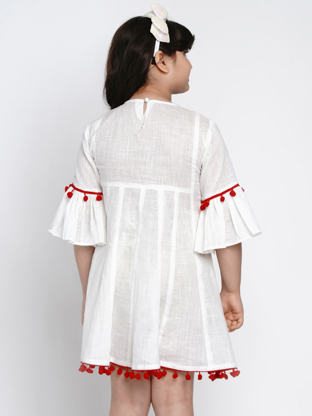 Girl's Fuchsia Printed Fit And Flare Dress - Bitiya By Bhama
