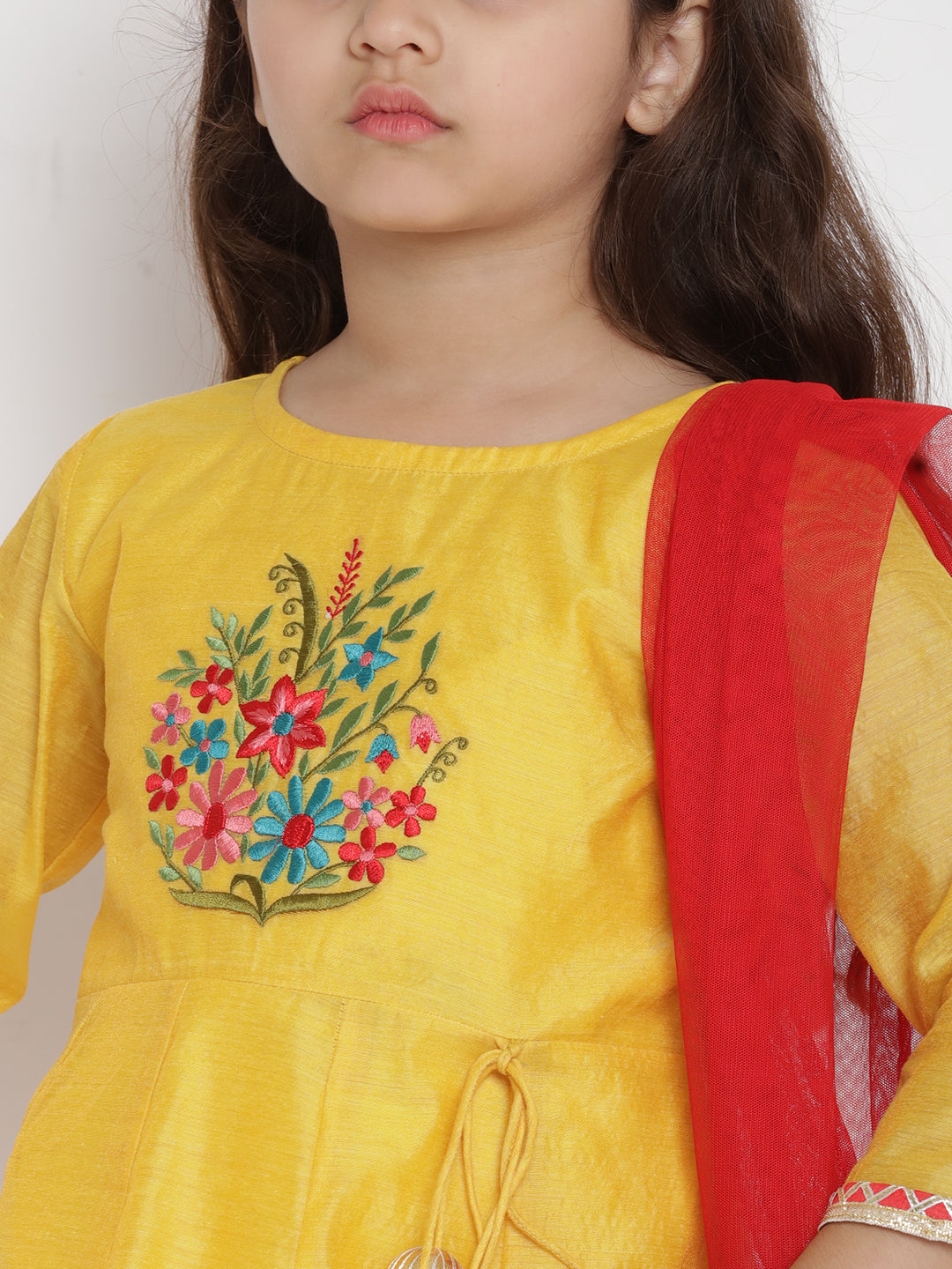 Girl's Blue Embroidered Kurta With  Palazzos - Bitiya By Bhama