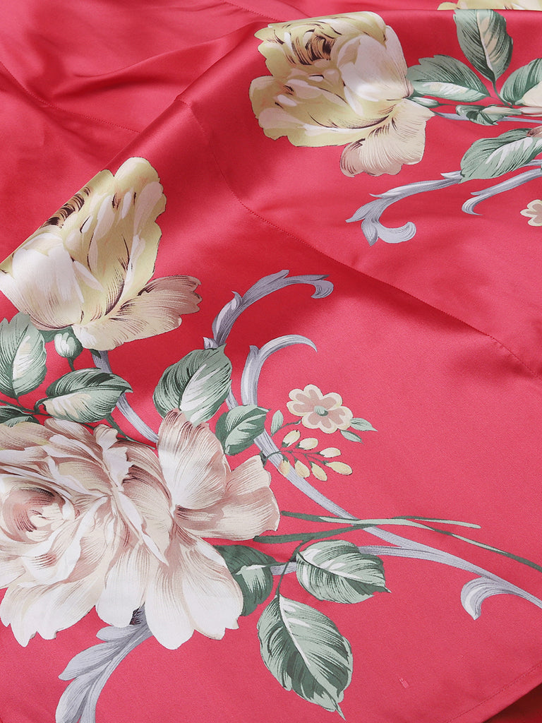 Girl's Coral Pink Digital Print Gown