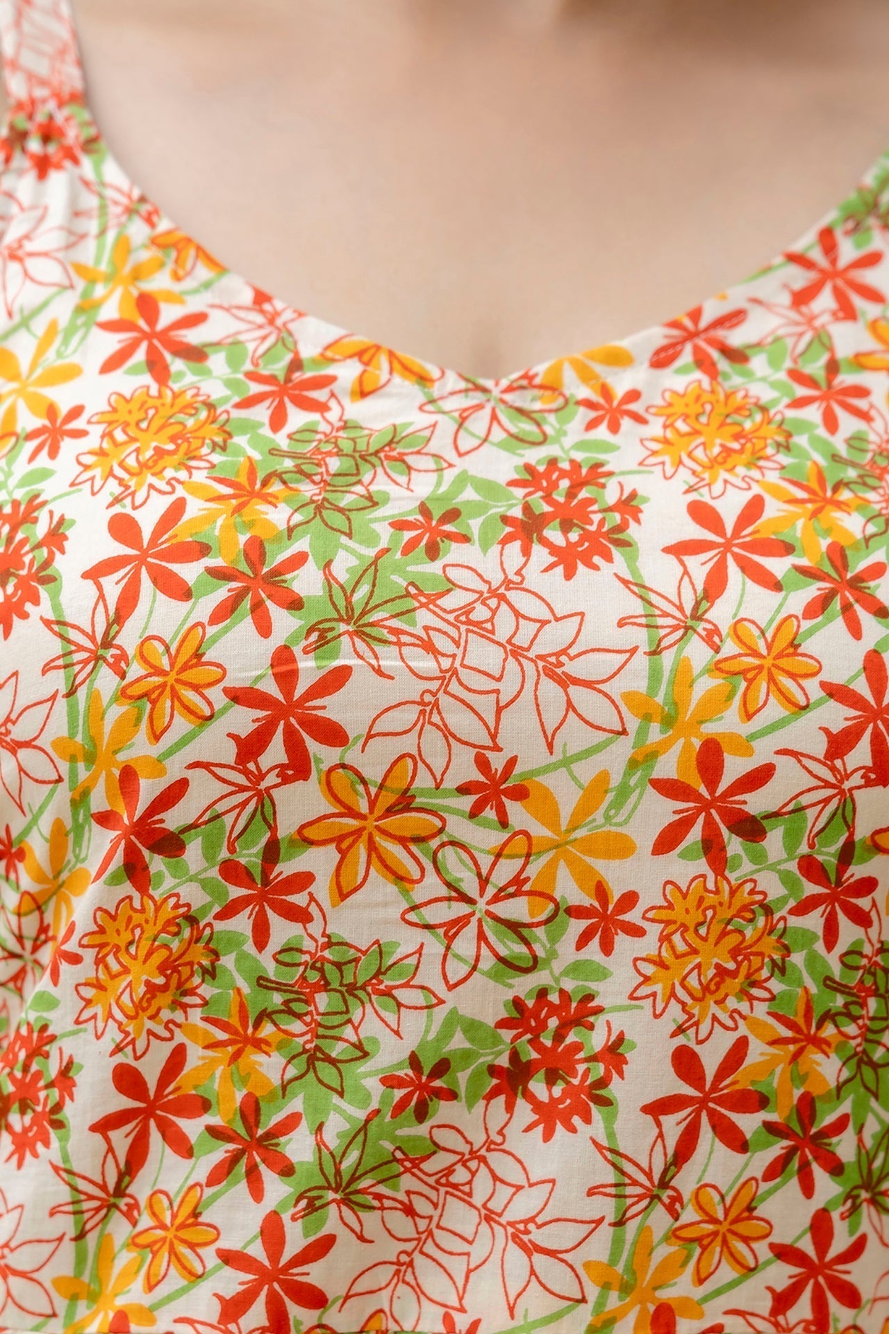 Women's Multi Floral Printed Sleeveless Dress