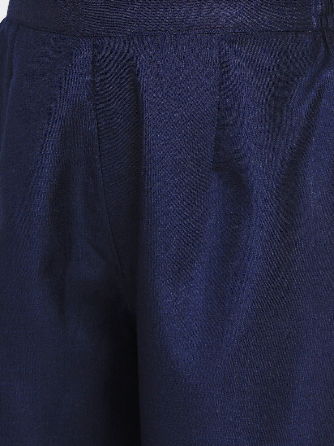Women's Blue Solid Kurta With Palazzo & Printed Dupatta - Bhama Couture