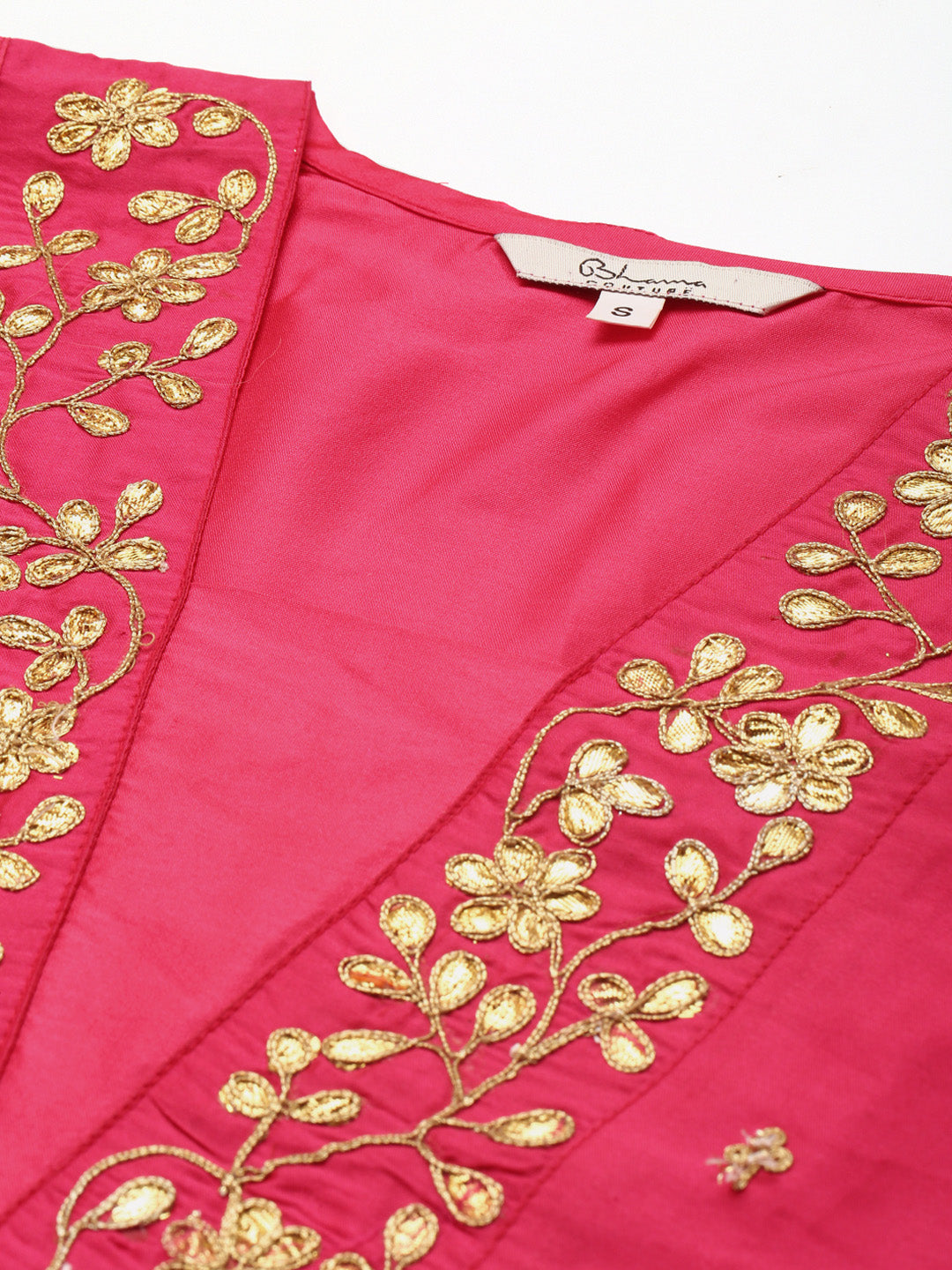 Women's Pink Yoke Design Kurta & Skirt With Dupatta - Bhama Couture
