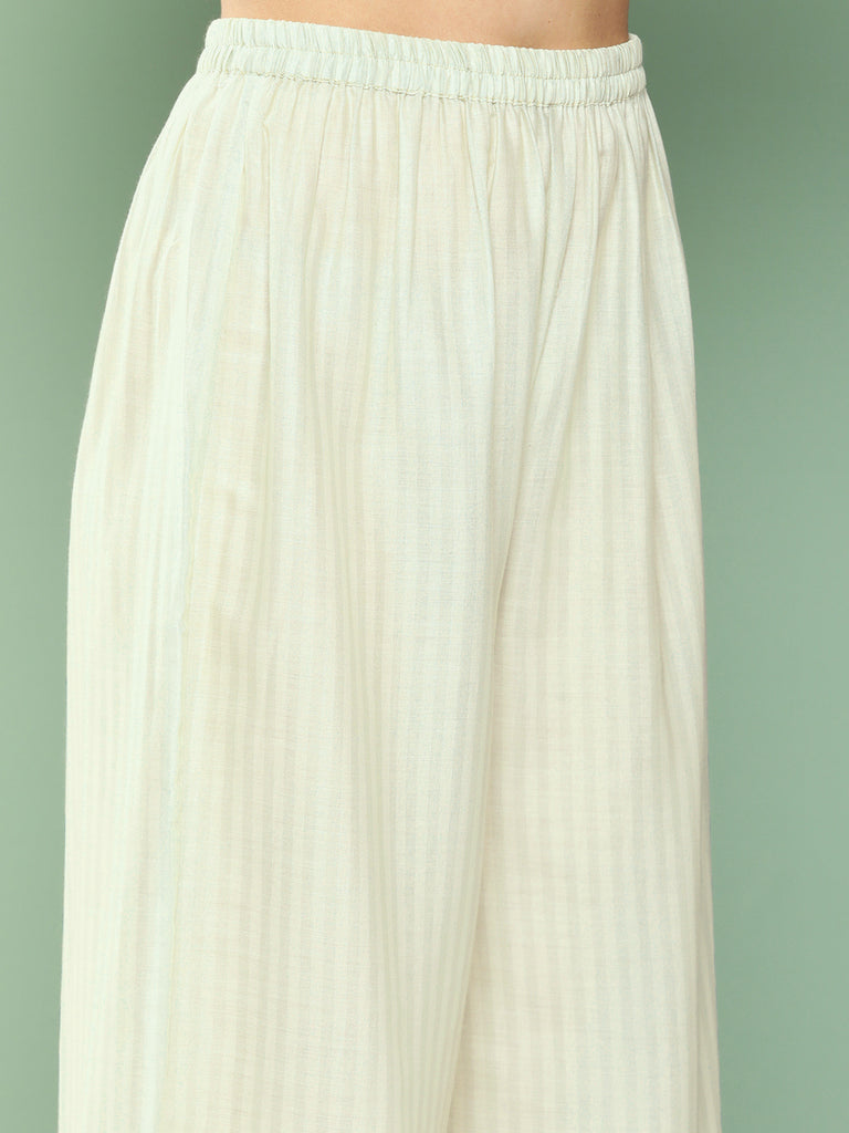 Women's Blue Tulip Print Kurta With Palazzos