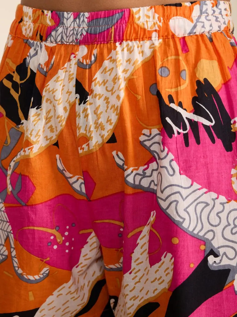 winered-orange-3pcs-kimono-short-set-women