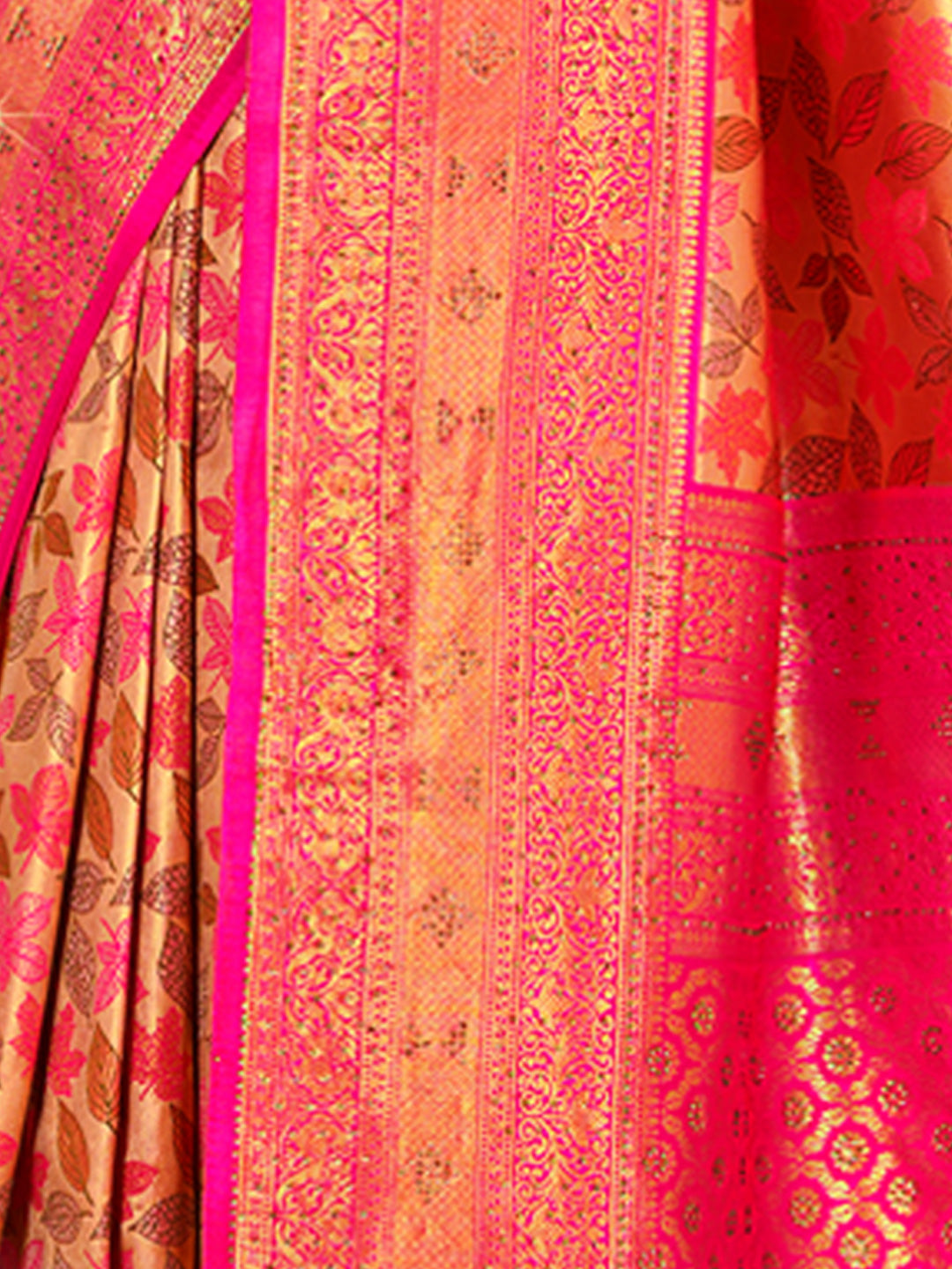 Women's Light Pink Banarasi Silk Woven Work Traditional Tassels Saree - Sangam Prints