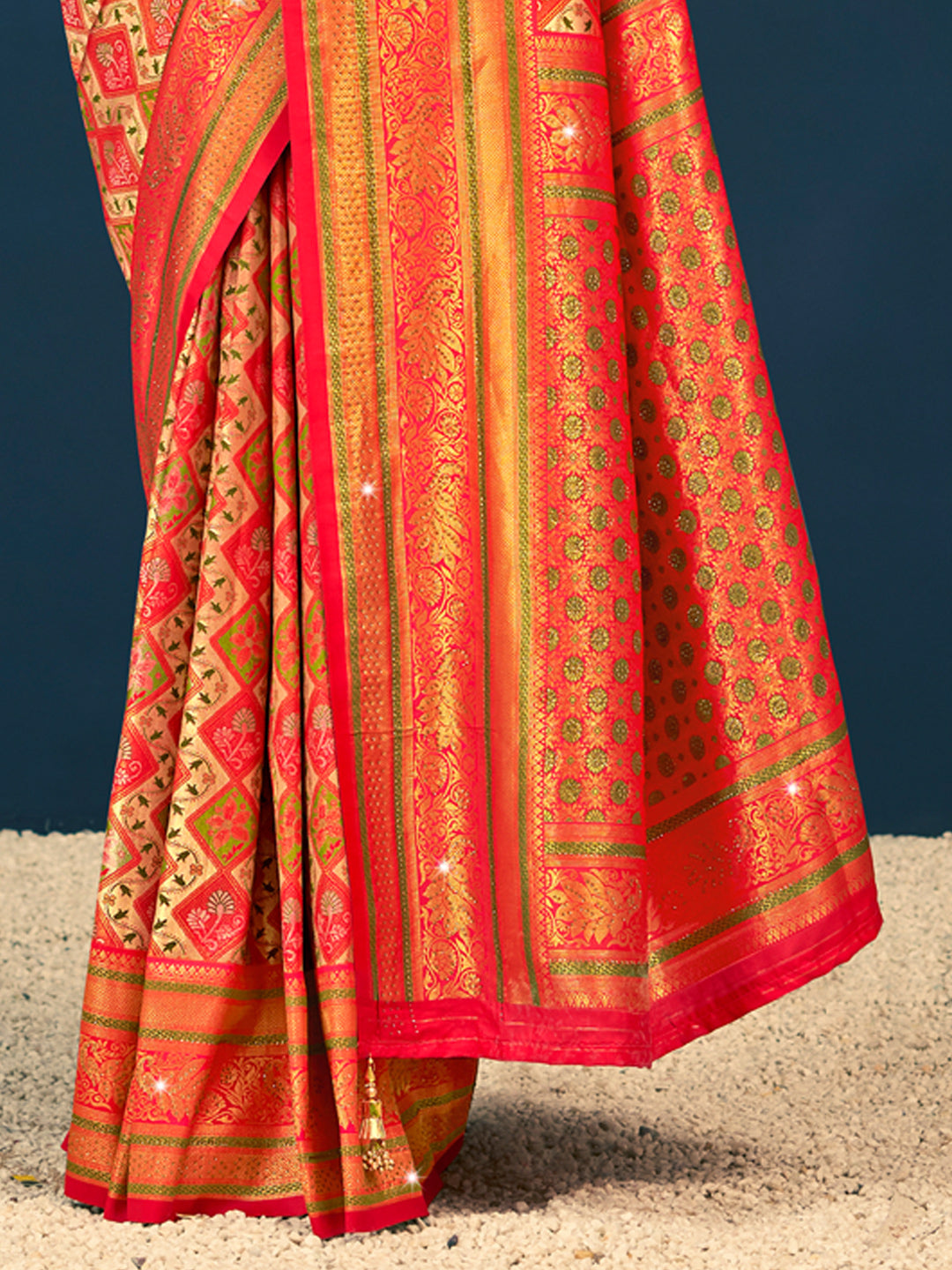Women's Yellow Banarasi Silk Woven Work Traditional Tassels Saree - Sangam Prints