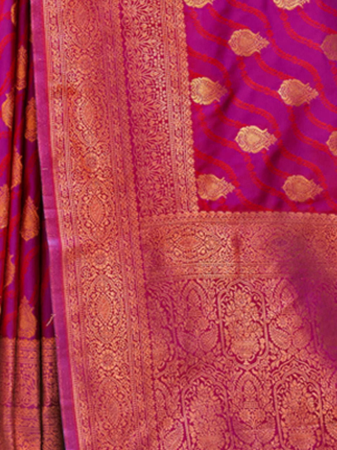 Women's Purple Banarasi Silk Woven Work Traditional Tassels Saree - Sangam Prints