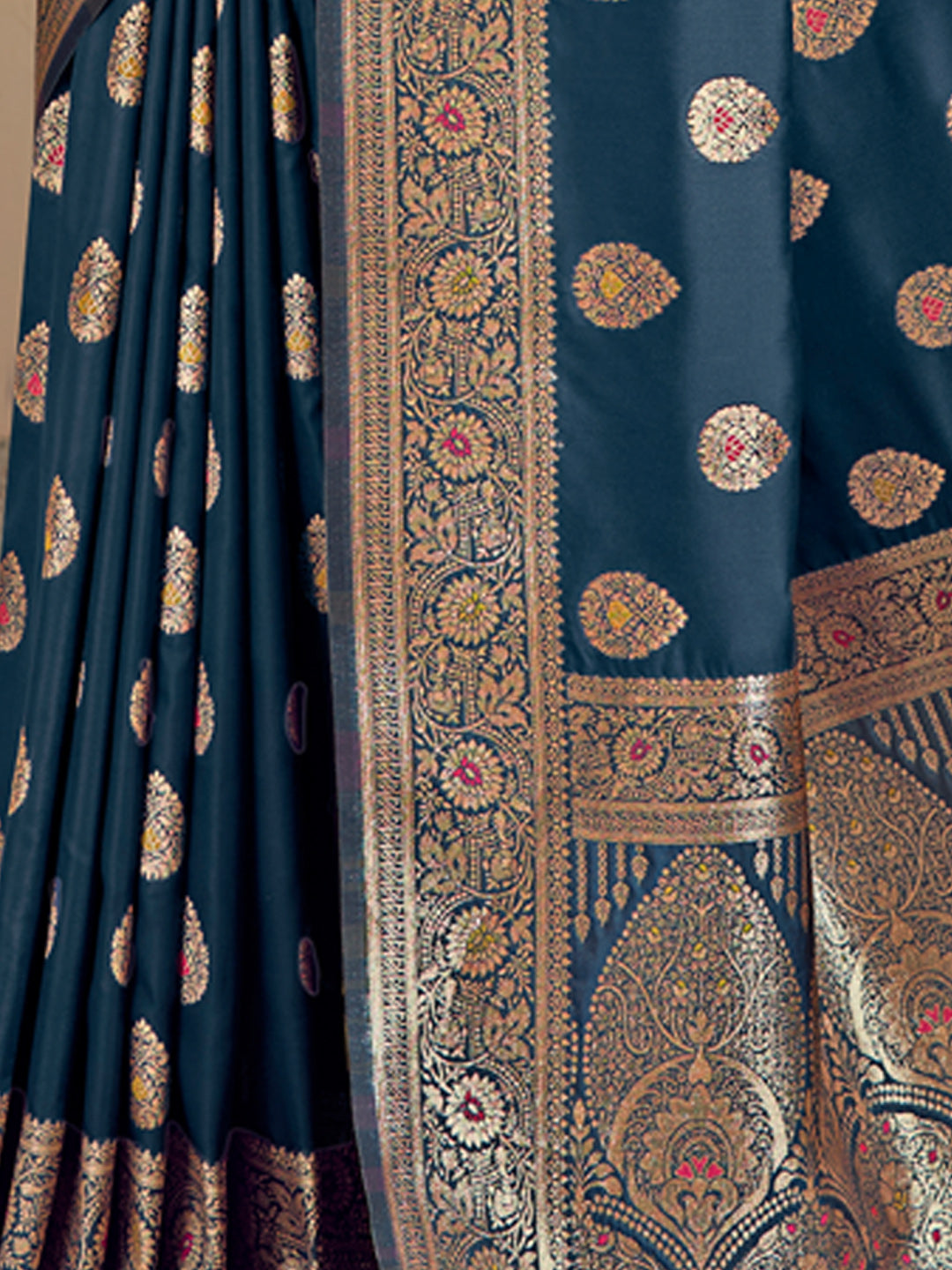 Women's Brown Kanjivaram Silk Woven Work Traditional Tassels Saree - Sangam Prints