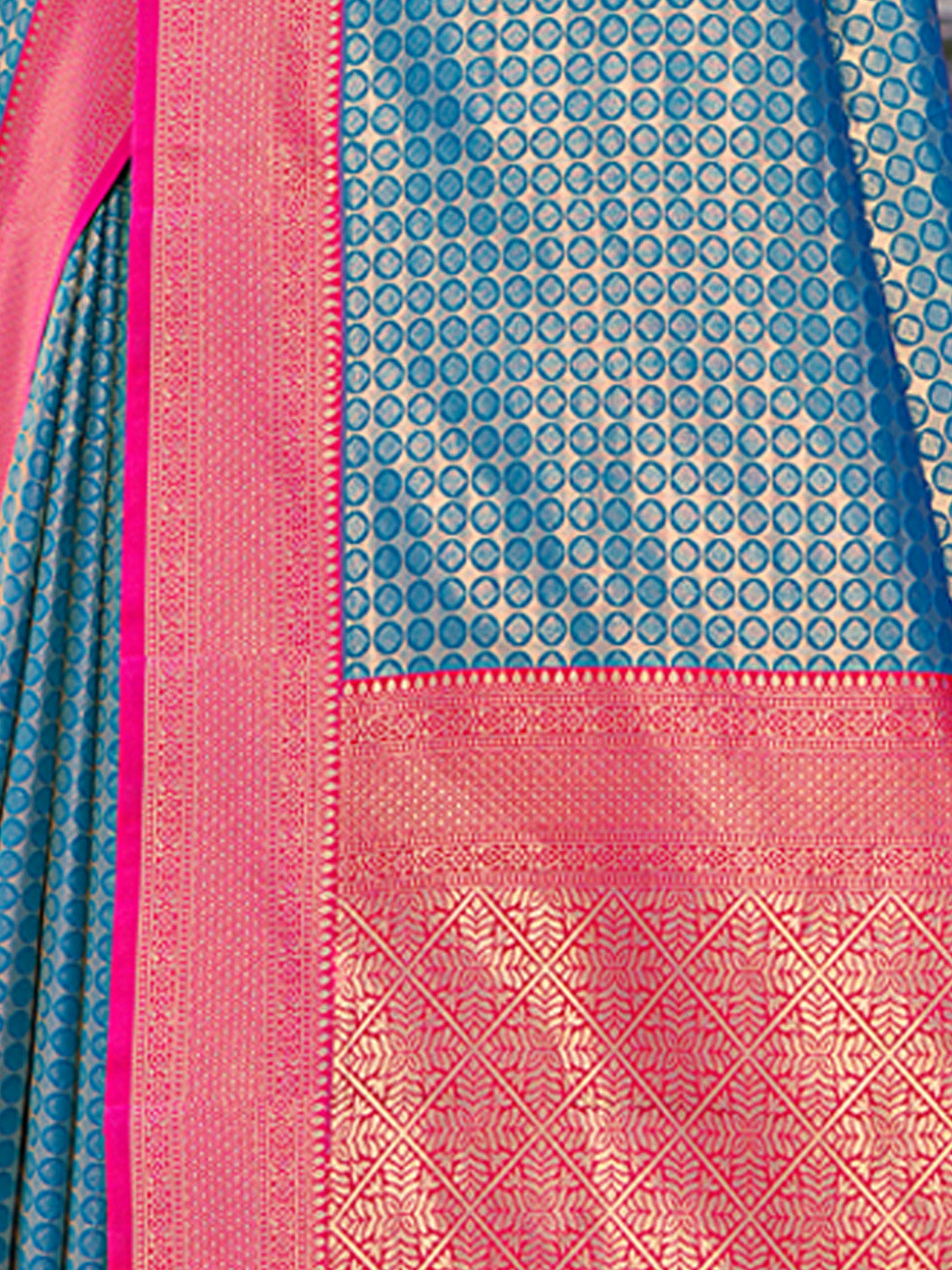 Women's Blue Banarasi Silk Woven Work Traditional Tassels Saree - Sangam Prints